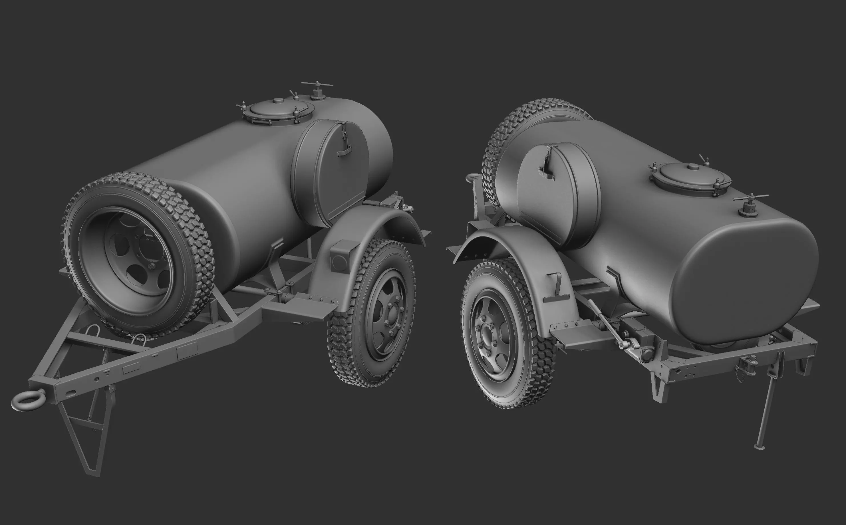 Mobile Water Tank USSR Highpoly Model 3D model