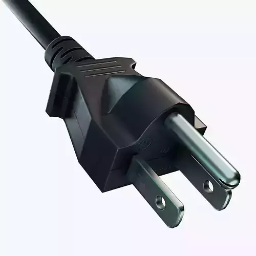 Electrical plug Type B Low-poly 3D model