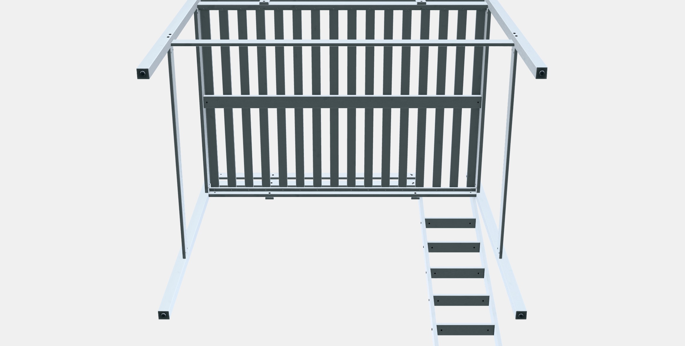 STORA Loft bed frame Low-poly 3D model_7