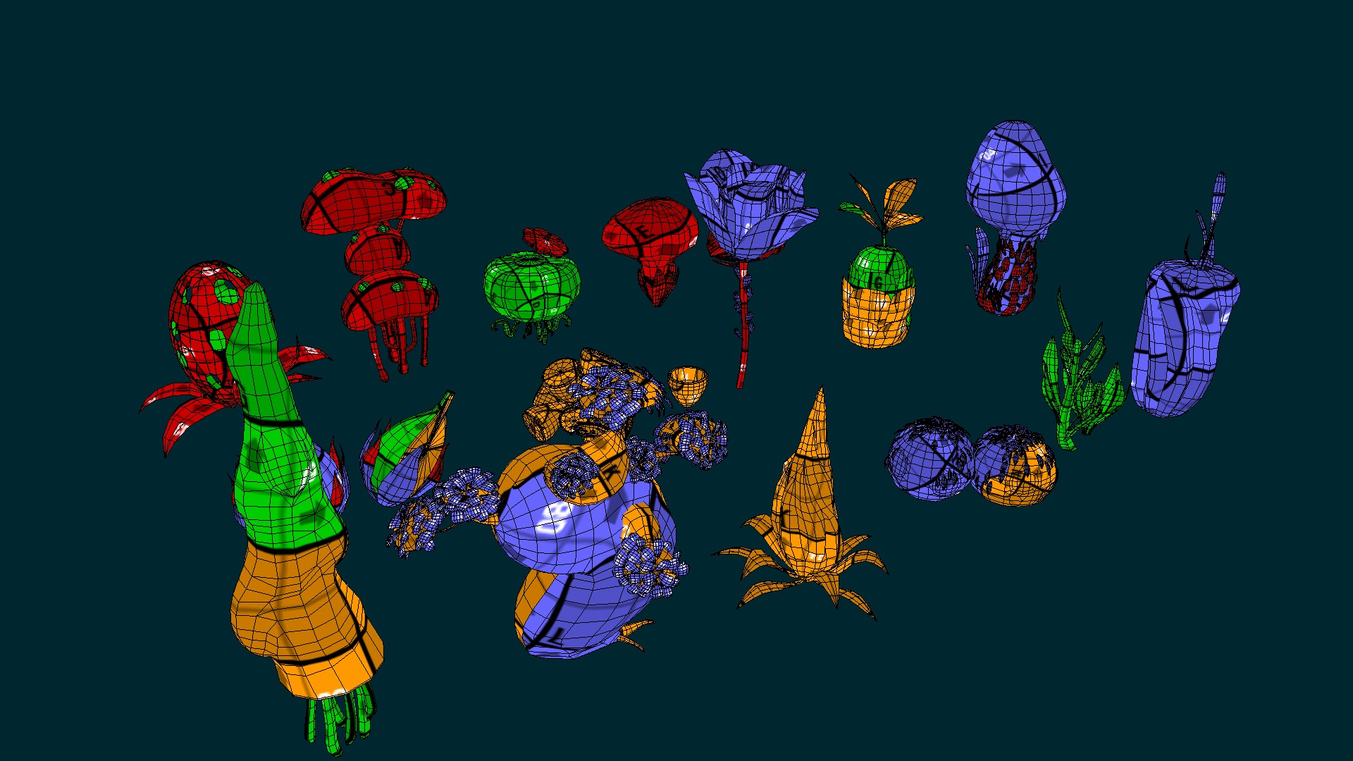 Cartoon Seaweed16 Low-poly 3D model_10