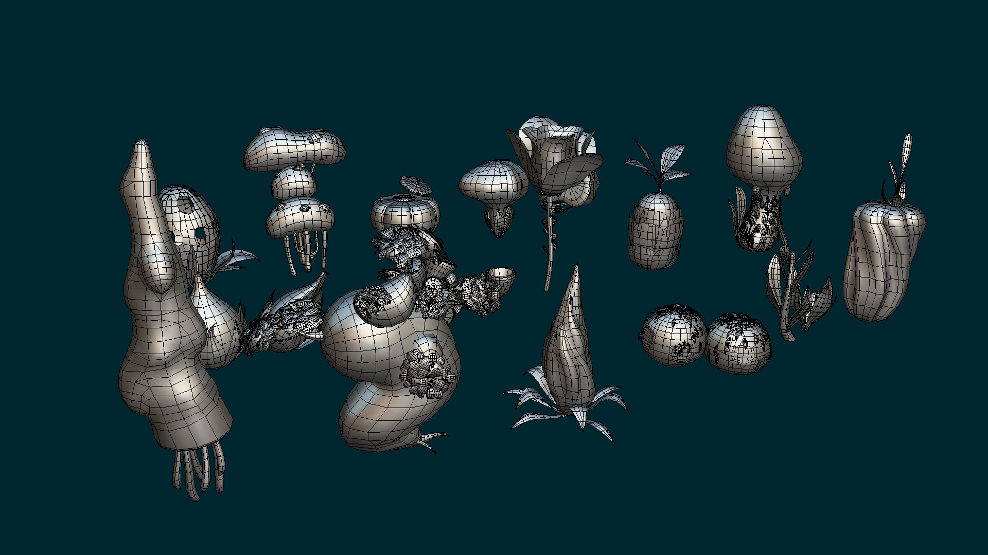 Cartoon Seaweed16 Low-poly 3D model_9