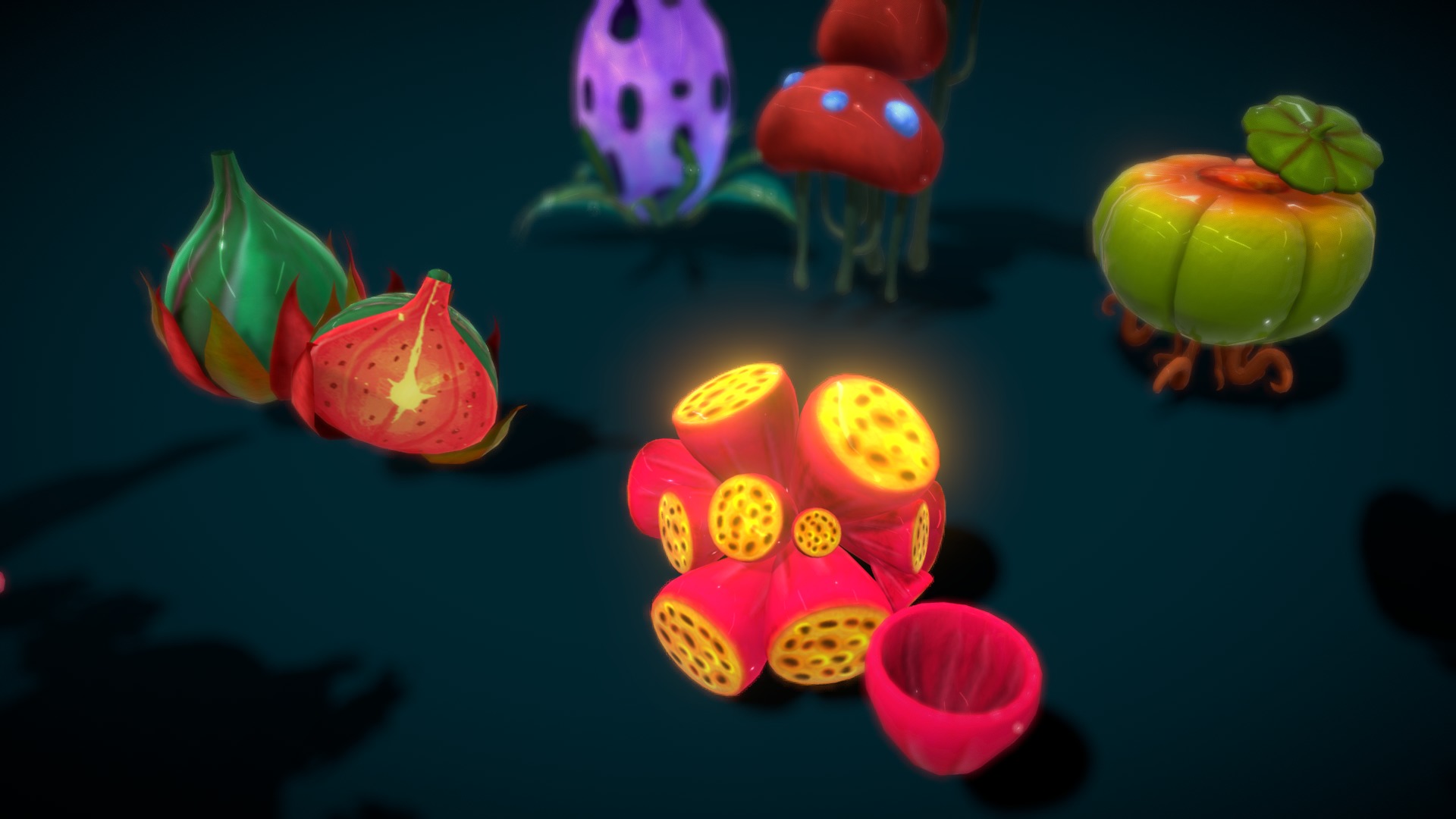 Cartoon Seaweed16 Low-poly 3D model_2