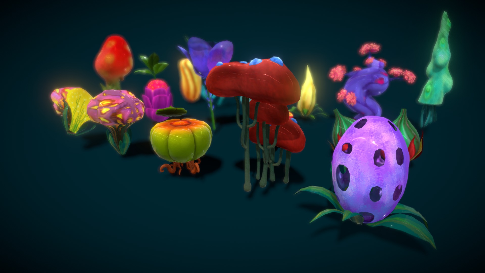 Cartoon Seaweed16 Low-poly 3D model_5