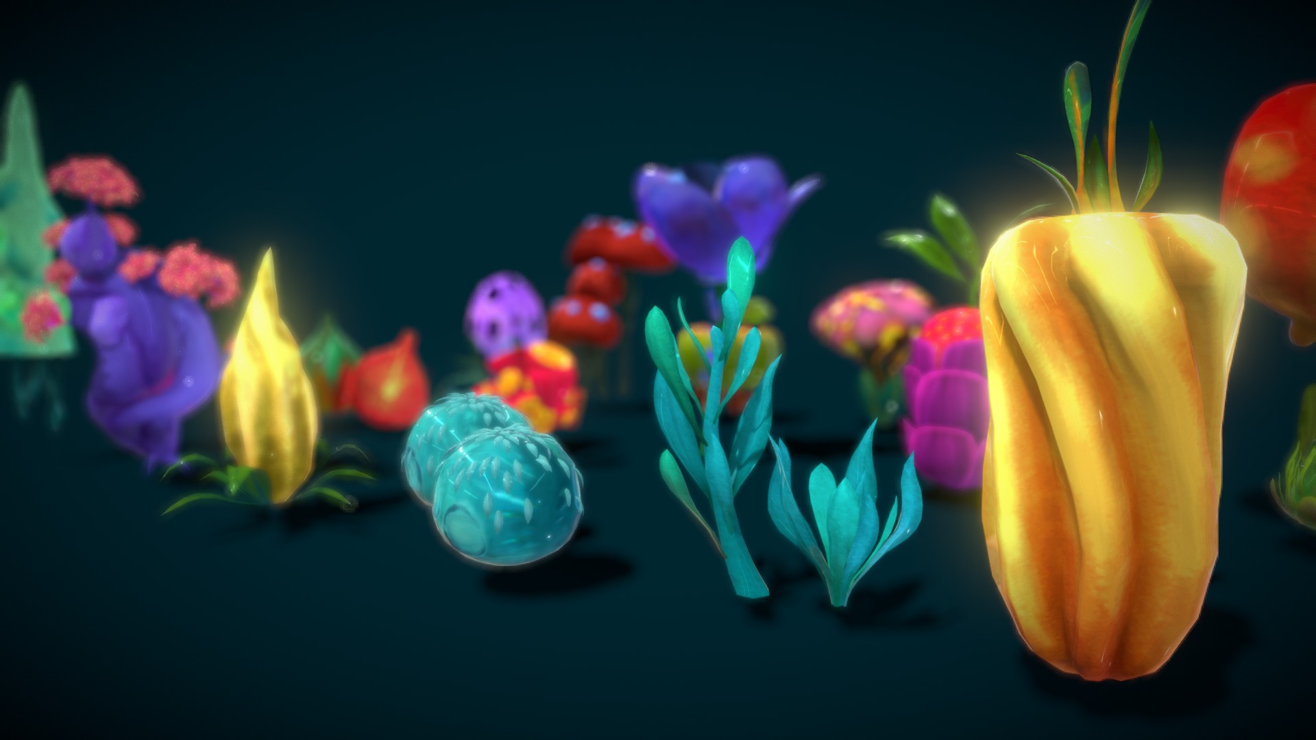 Cartoon Seaweed16 Low-poly 3D model_1