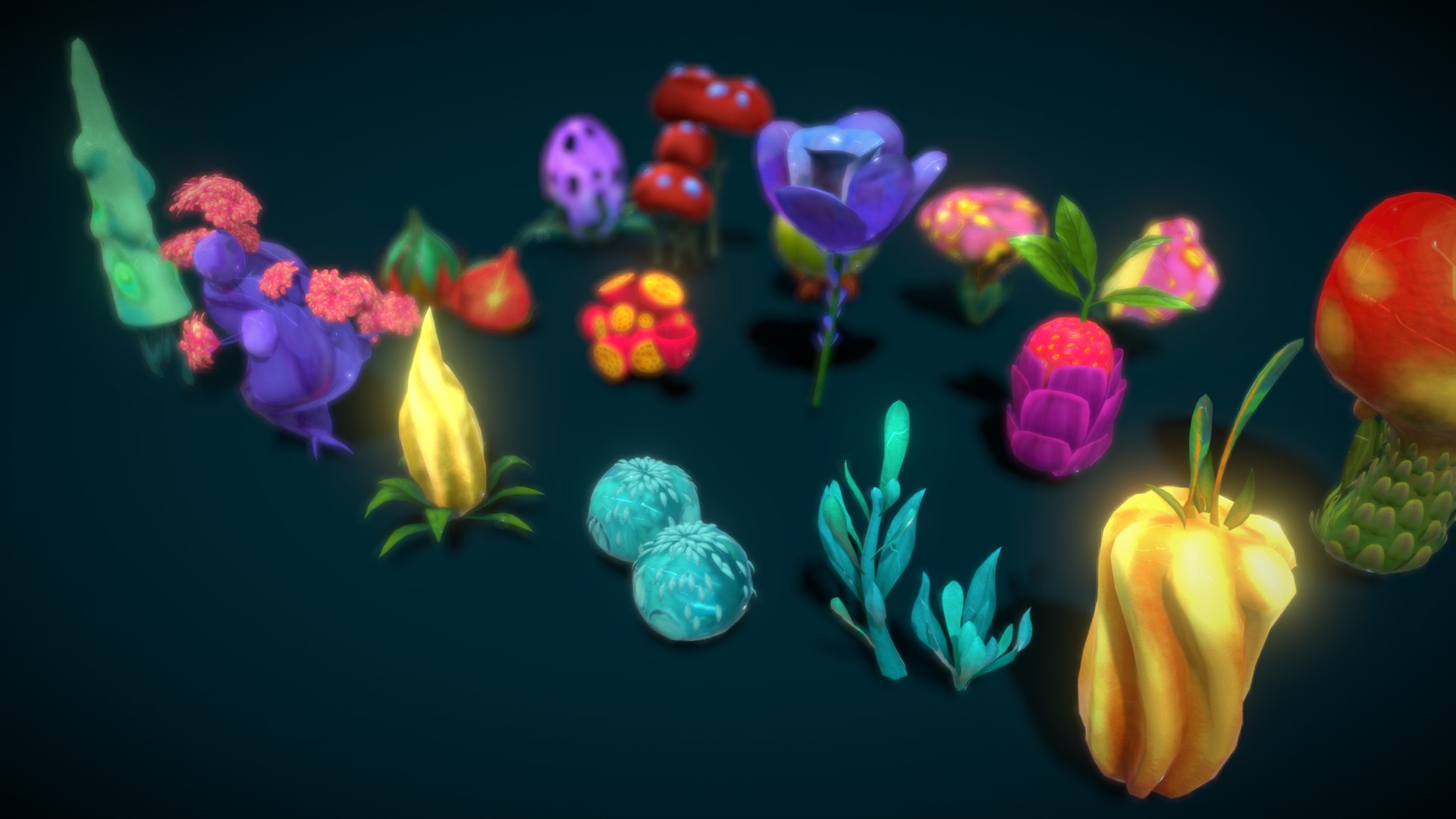 Cartoon Seaweed16 Low-poly 3D model_13