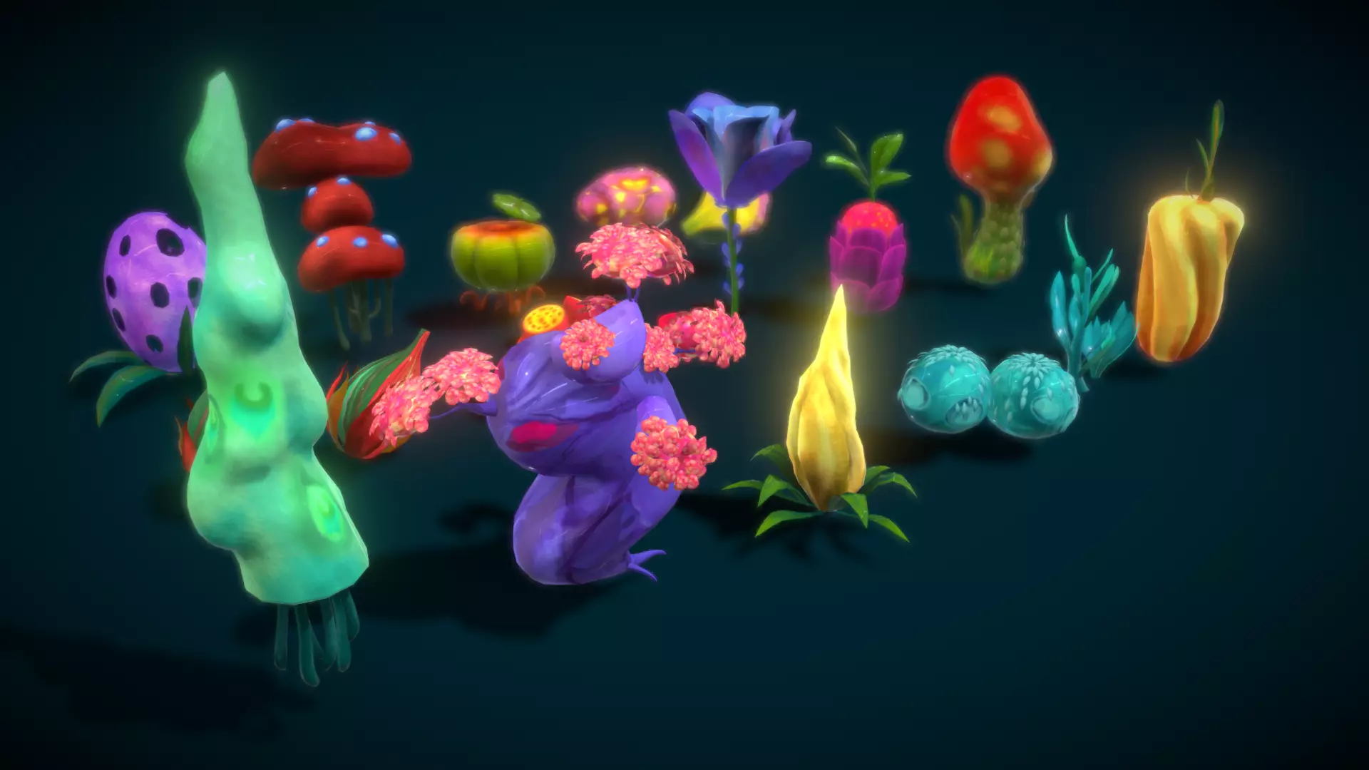 Cartoon Seaweed16 Low-poly 3D model_0