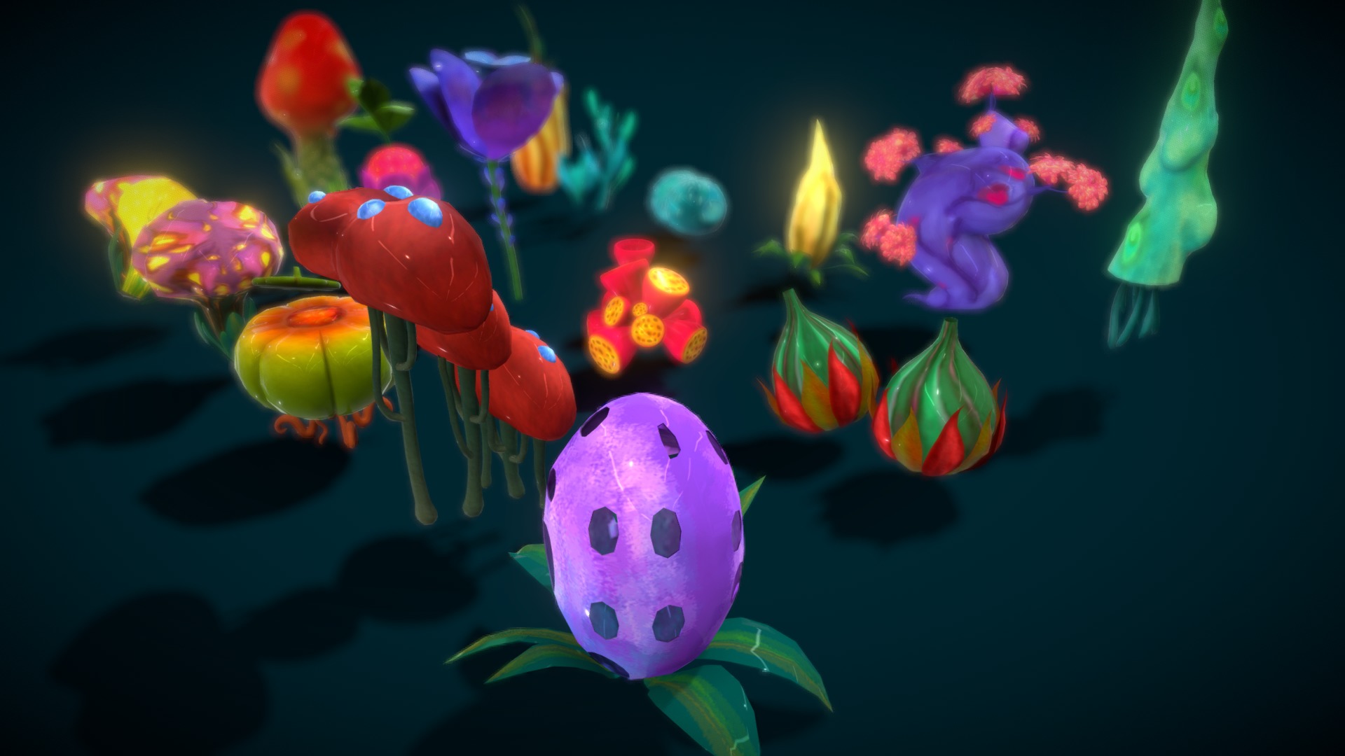 Cartoon Seaweed16 Low-poly 3D model_3