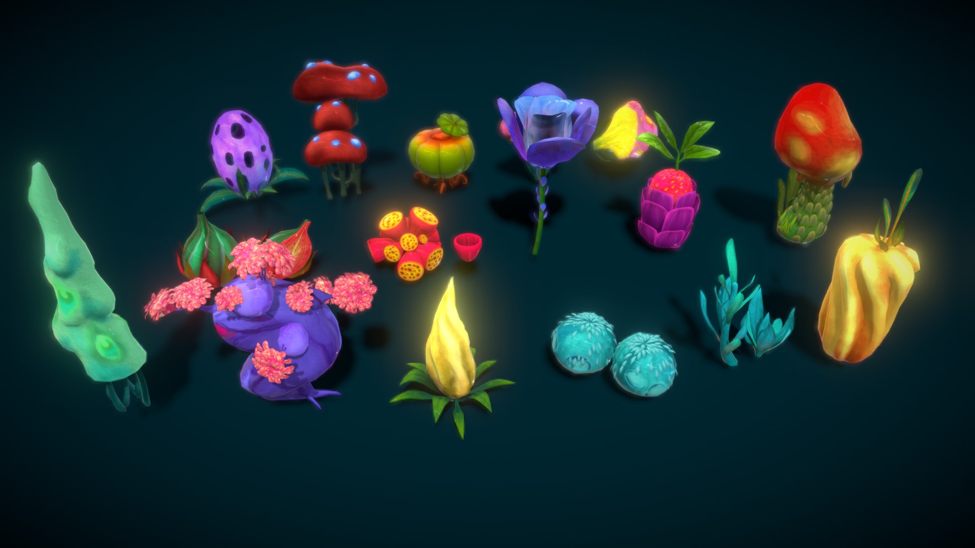 Cartoon Seaweed16 Low-poly 3D model_6