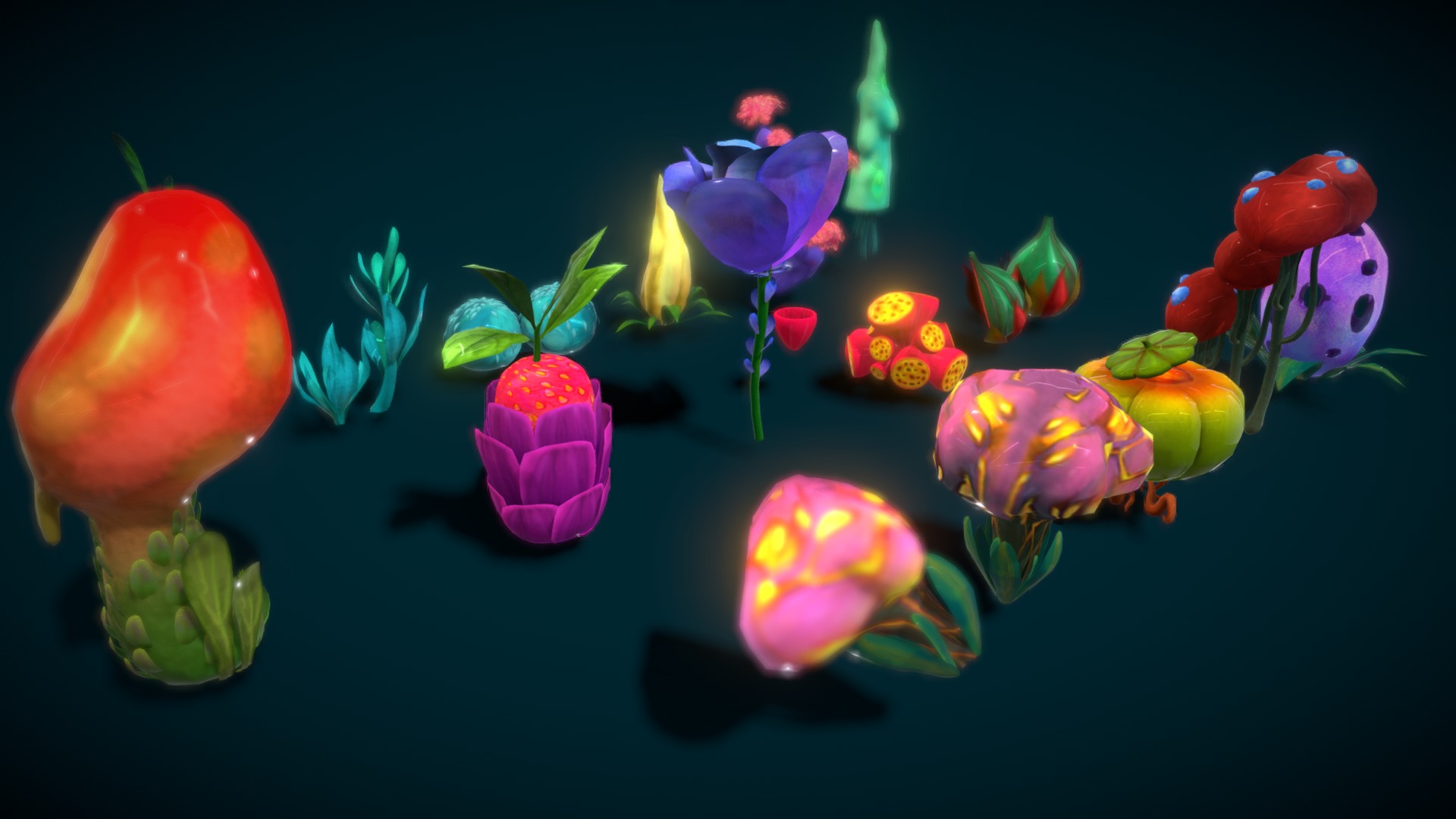 Cartoon Seaweed16 Low-poly 3D model_7