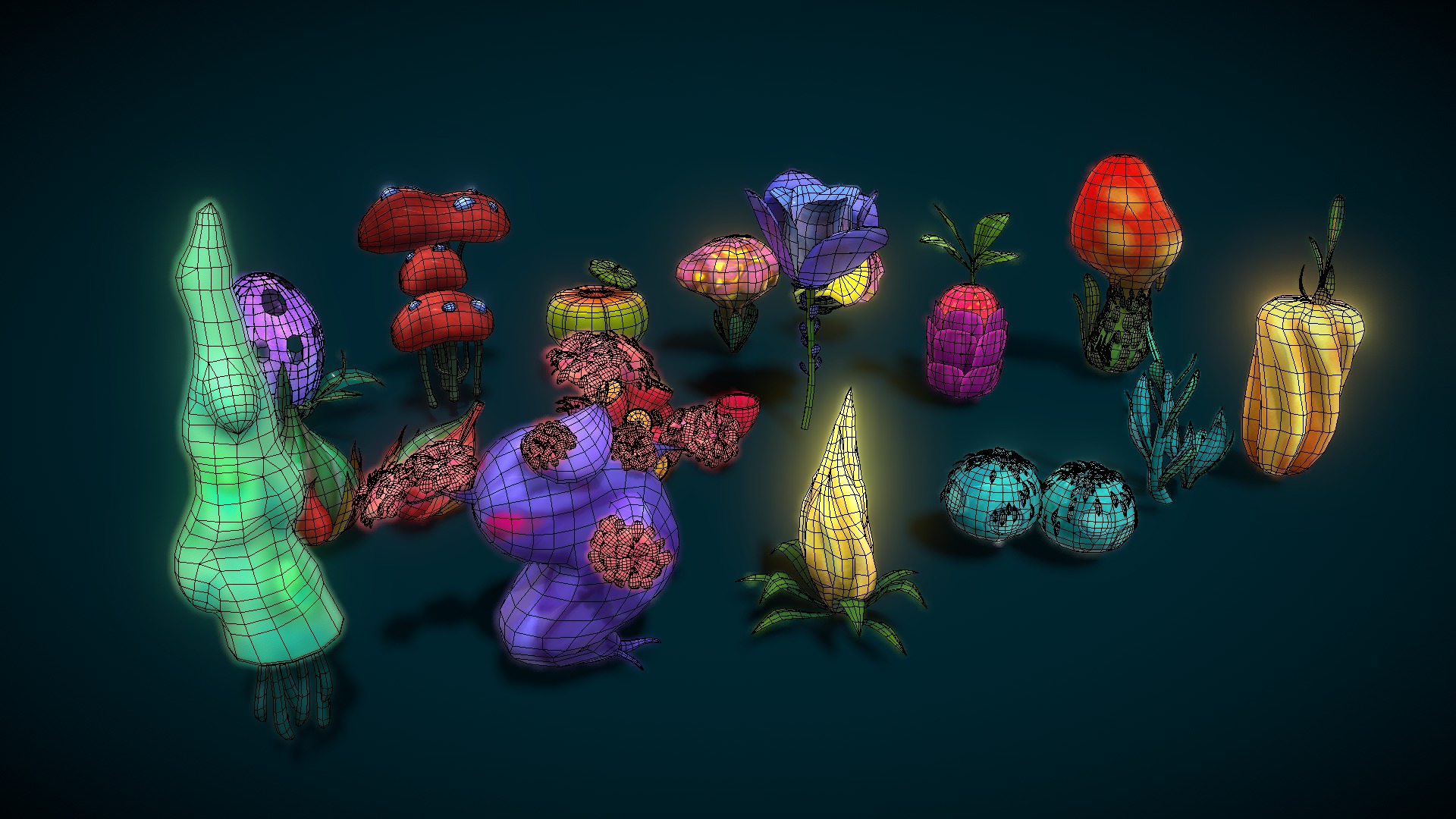 Cartoon Seaweed16 Low-poly 3D model_8