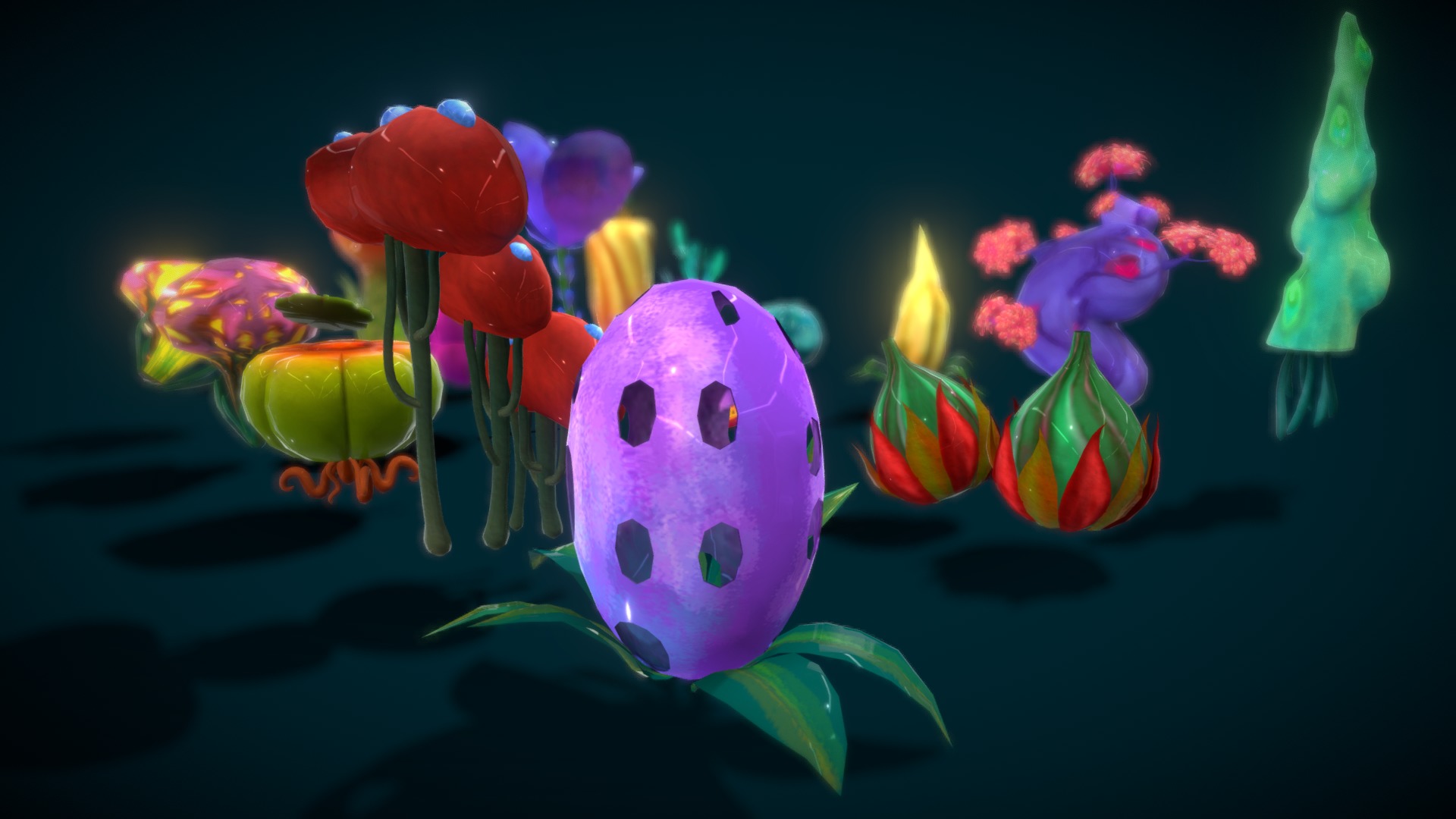 Cartoon Seaweed16 Low-poly 3D model_12