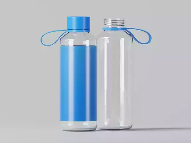 500 ml Transparent Glass Bottle 3D Model