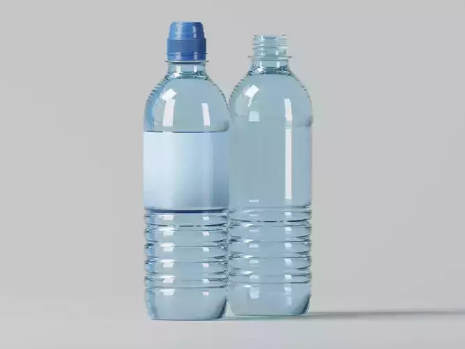 Realistic Water Bottle 3D Model