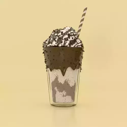 Chocolate Milkshake Smoothie Oreo Shake 3D Model Geometry Nodes