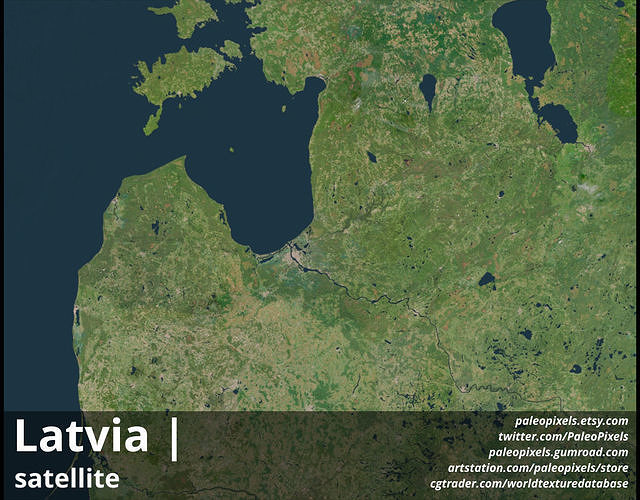 Latvia  Satellite Image 14k High resolution Maps and masks 3D model