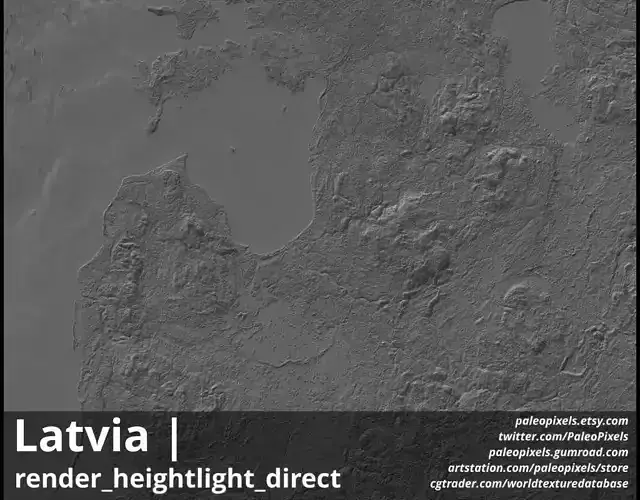Latvia High resolution Maps 14k - Cavity Occlusion Curvature