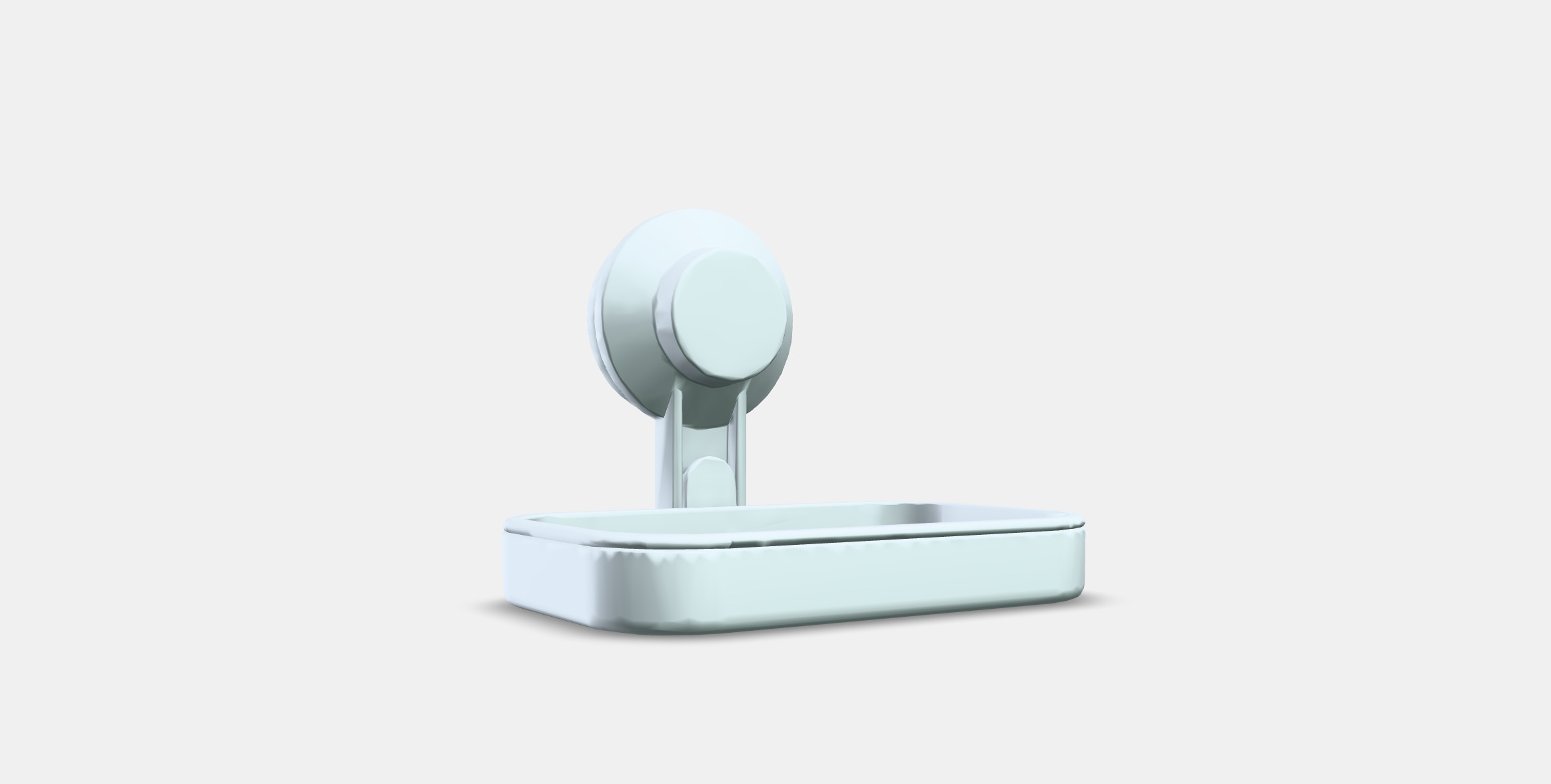 TISKEN Soap dish with suction cup Low-poly 3D model_3