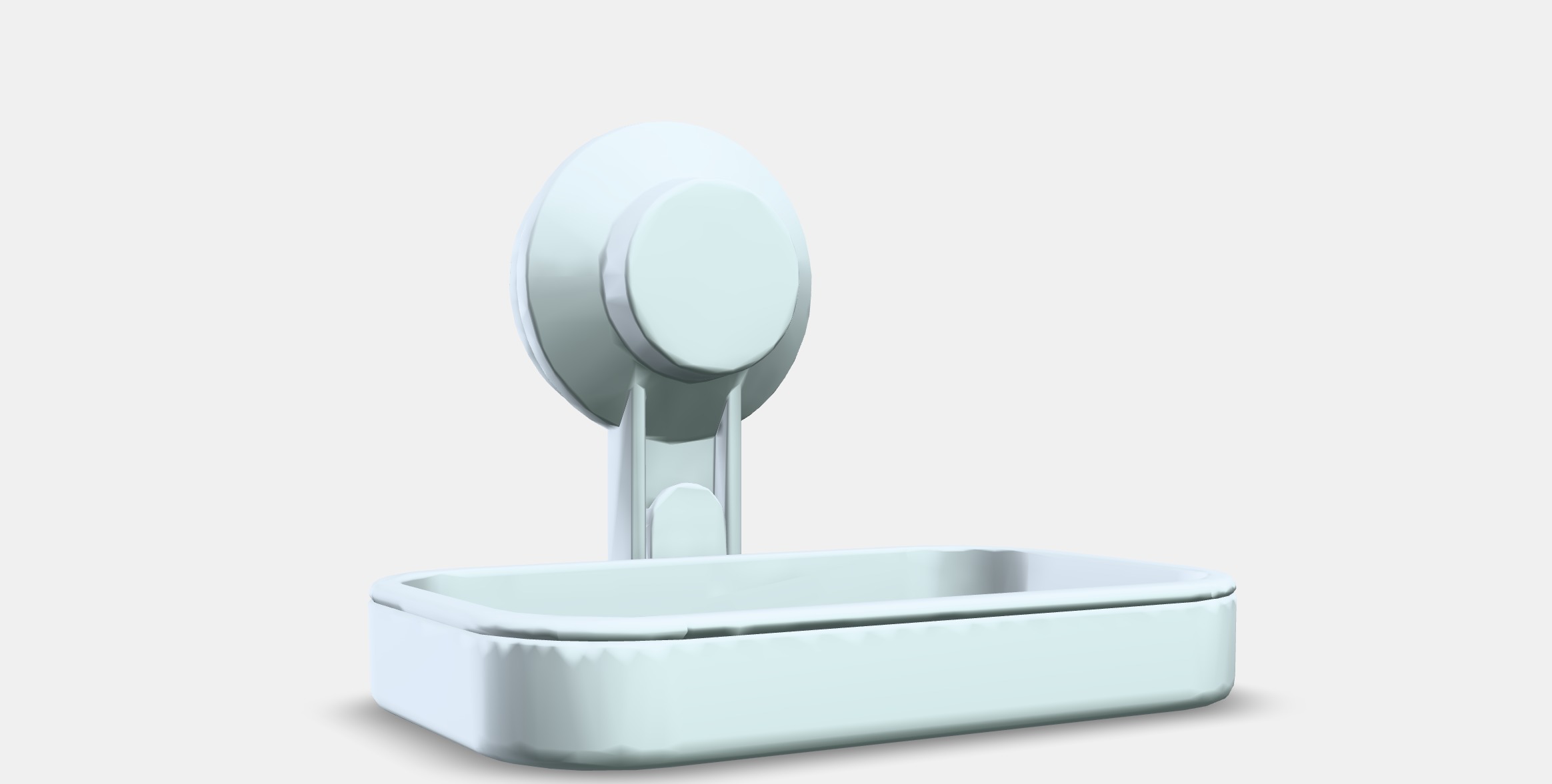 TISKEN Soap dish with suction cup Low-poly 3D model_9