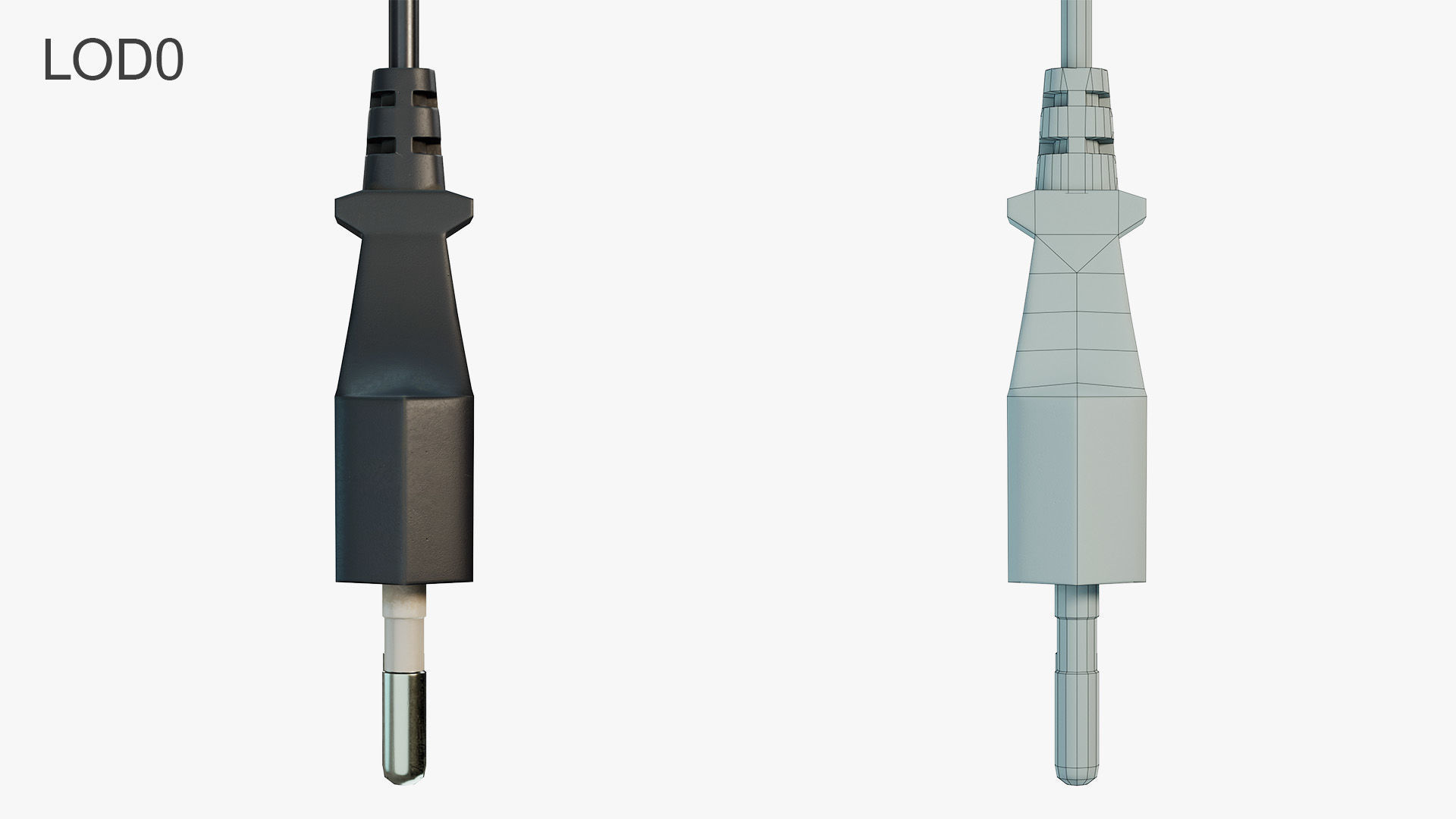 Electrical Plug Type C Low-poly 3D model_10