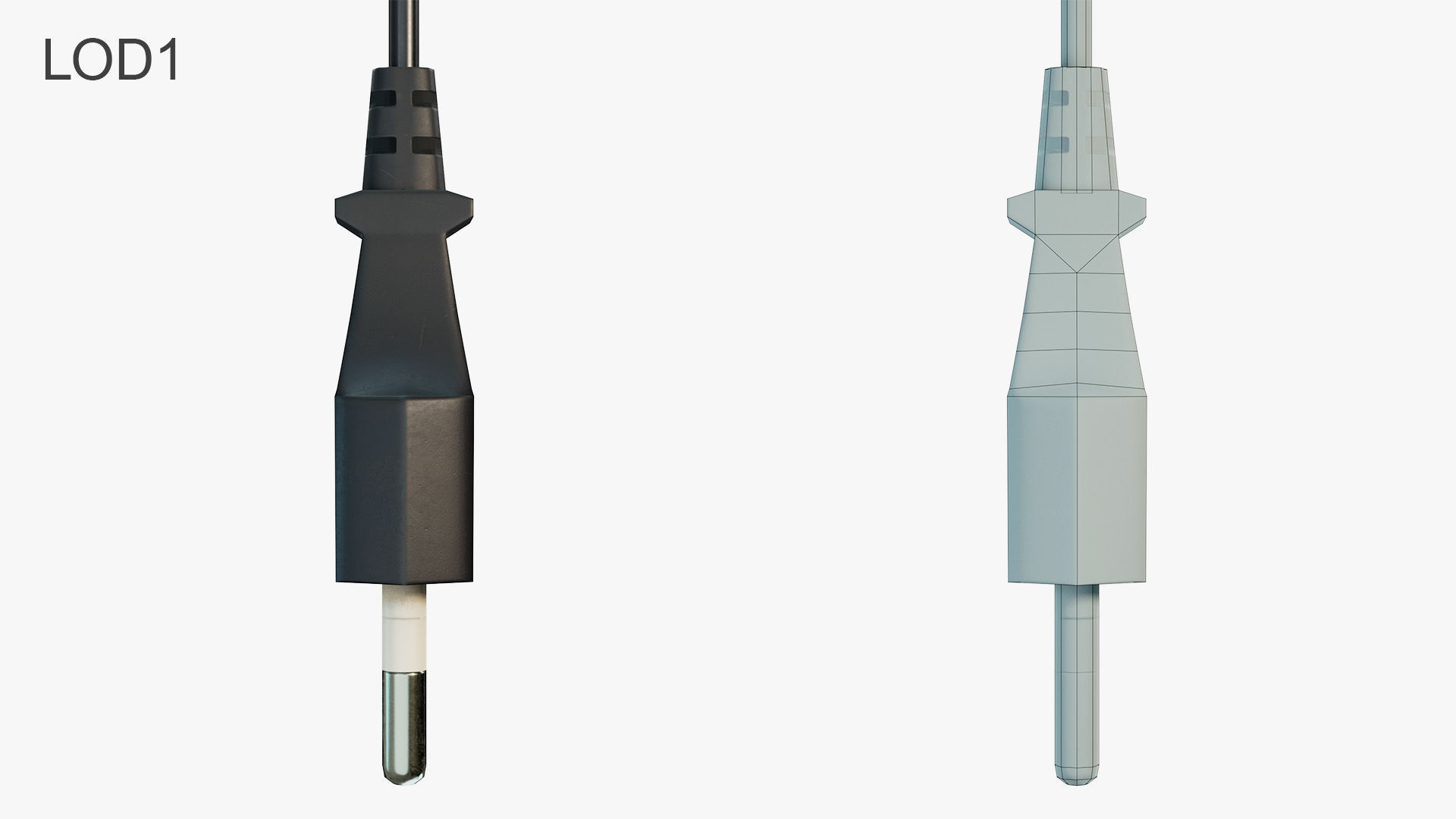 Electrical Plug Type C Low-poly 3D model_11