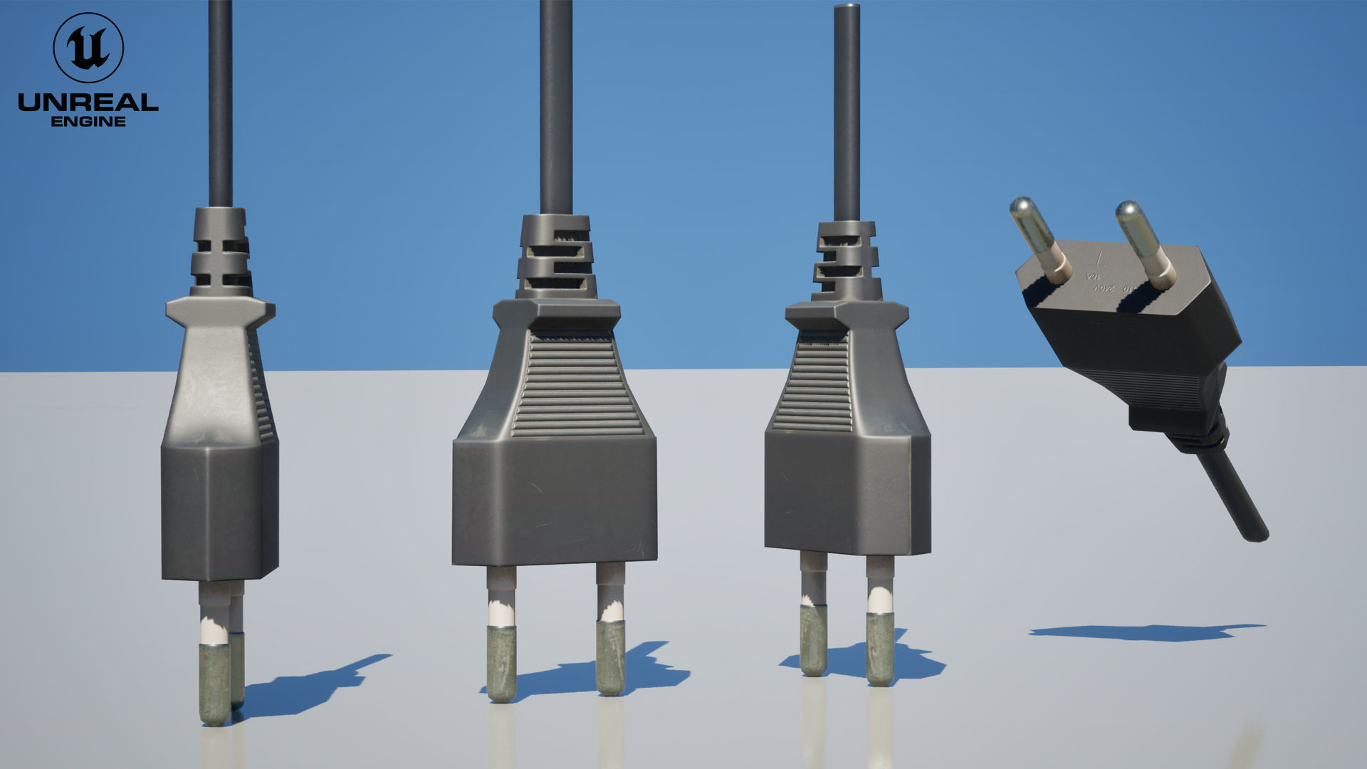 Electrical Plug Type C Low-poly 3D model_12