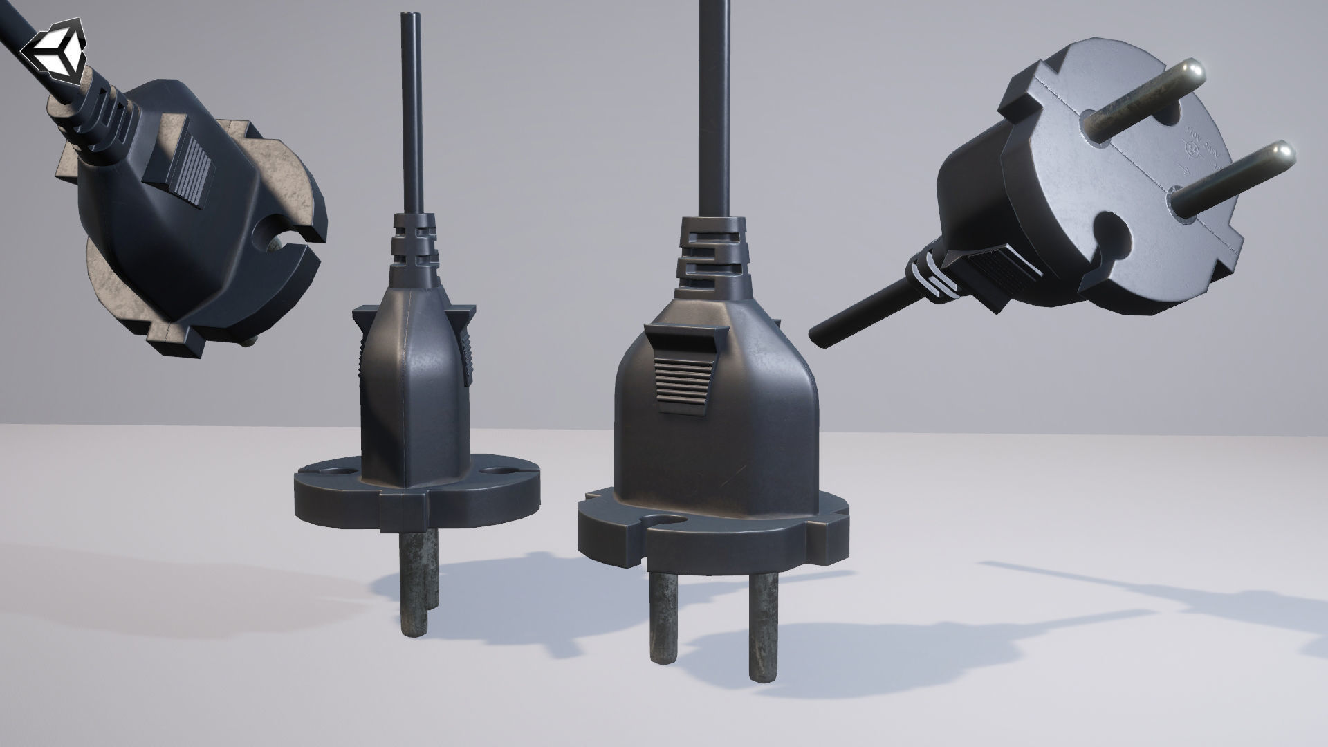 European Electrical Plug Type C Low-poly 3D model_13