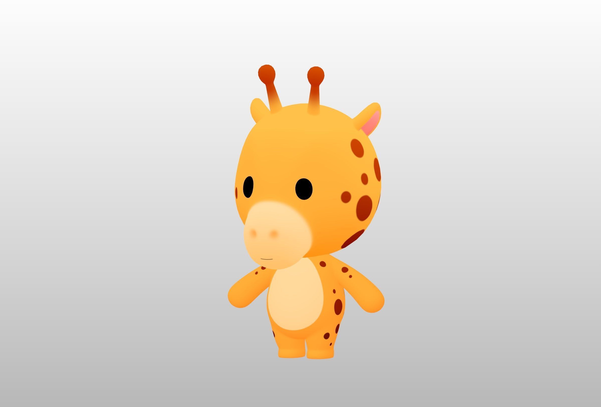 Character326 Rigged Giraffe 3D model_10