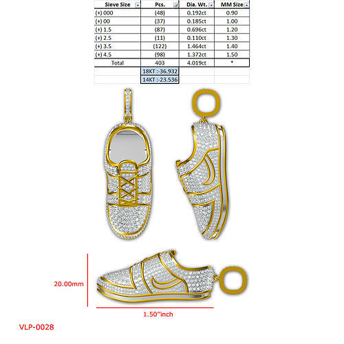 SHOE PENDANT 3D print model
