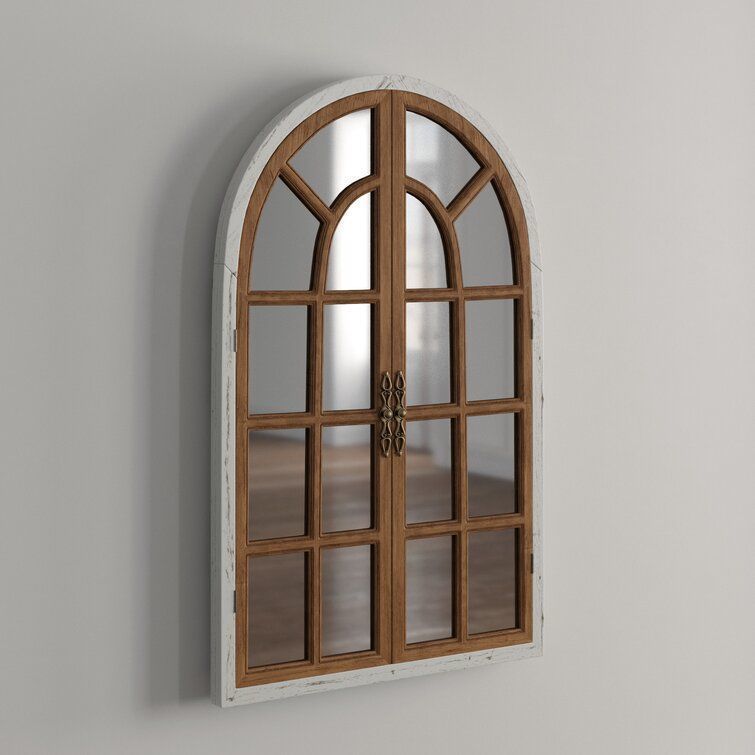 Mcclanahan Arch Wood Wall Mirror 3D model_7