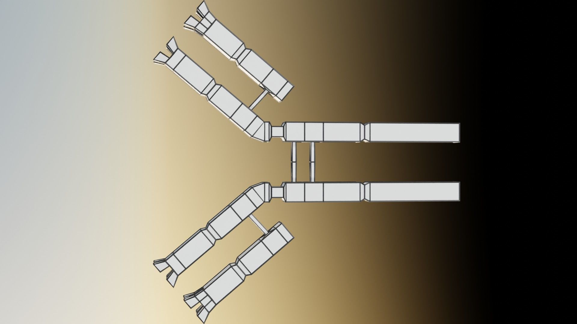 Immunoglobin molecule structure labelled Low-poly 3D model_17