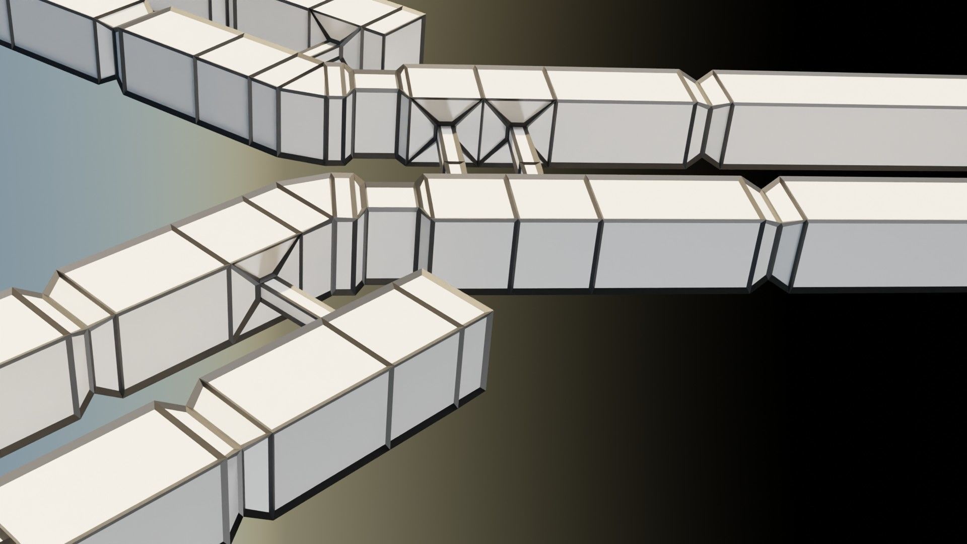 Immunoglobin molecule structure labelled Low-poly 3D model_21