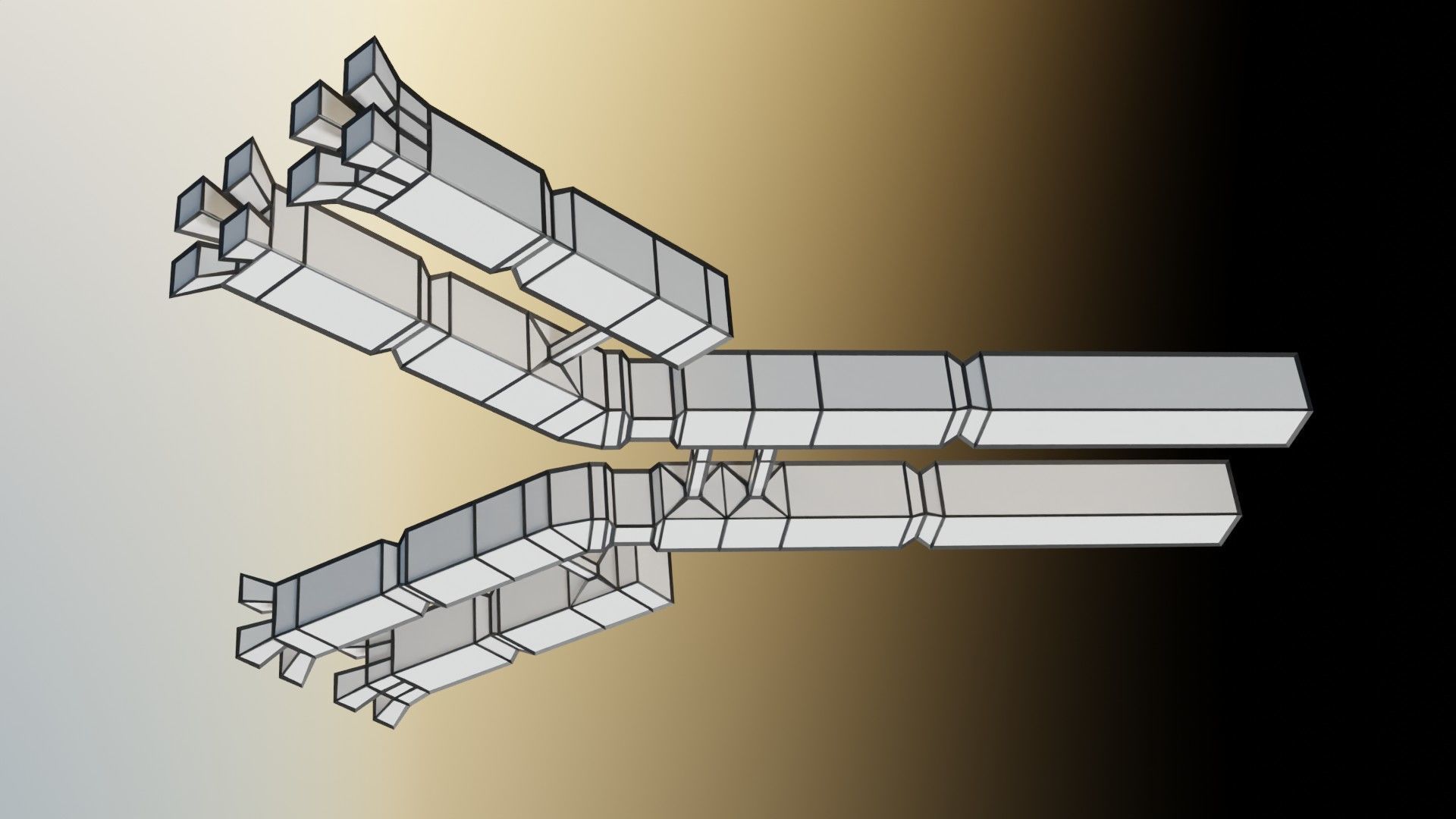 Immunoglobin molecule structure labelled Low-poly 3D model_19