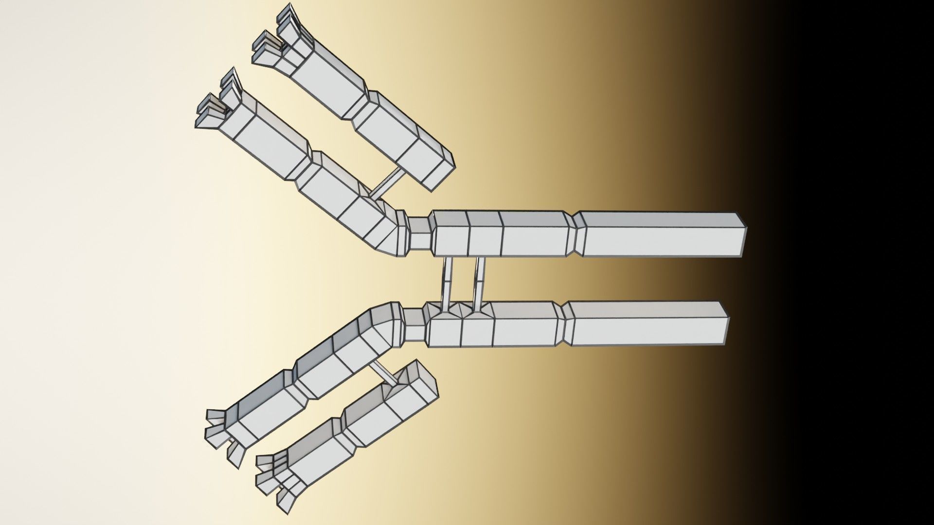 Immunoglobin molecule structure labelled Low-poly 3D model_18
