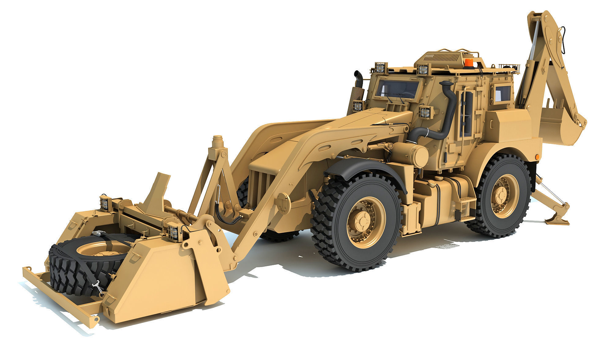 Military Excavator 3D model_9
