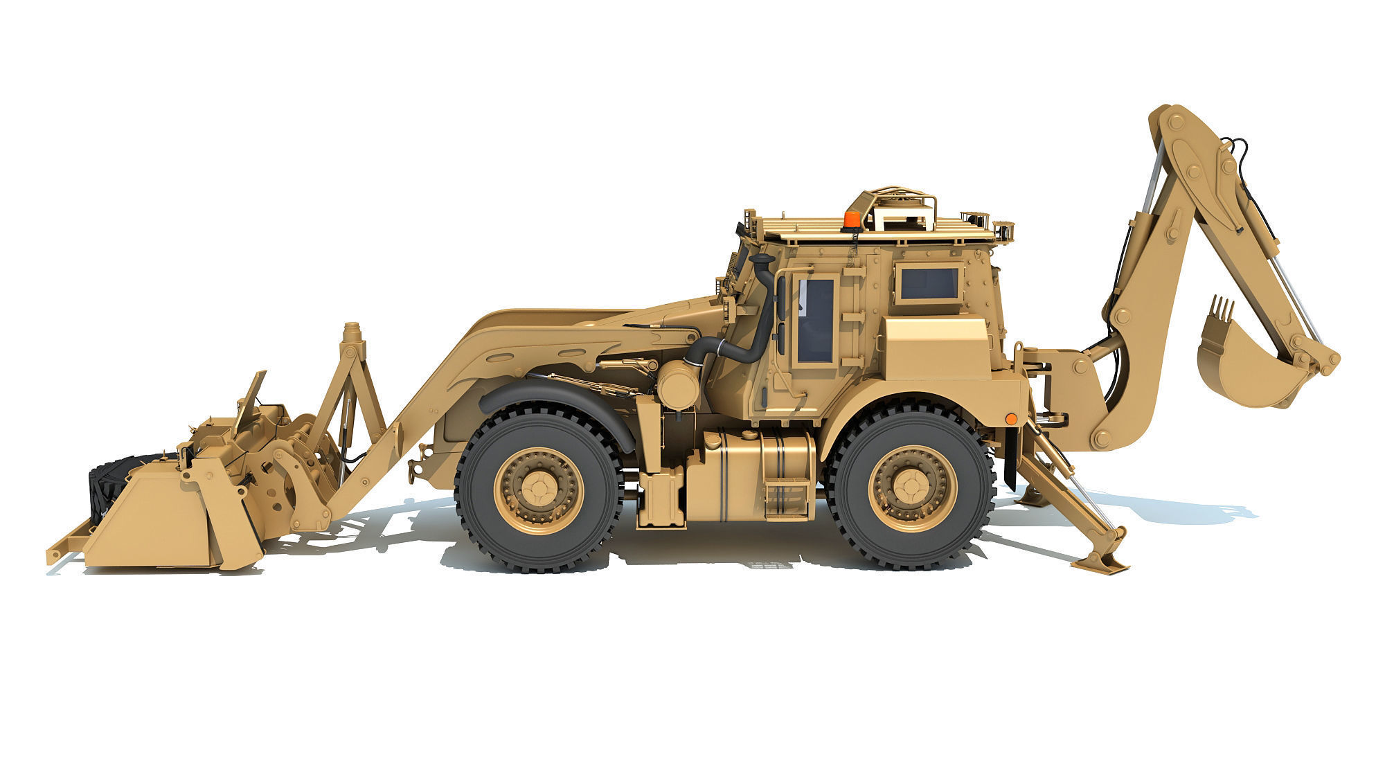 Military Excavator 3D model_1