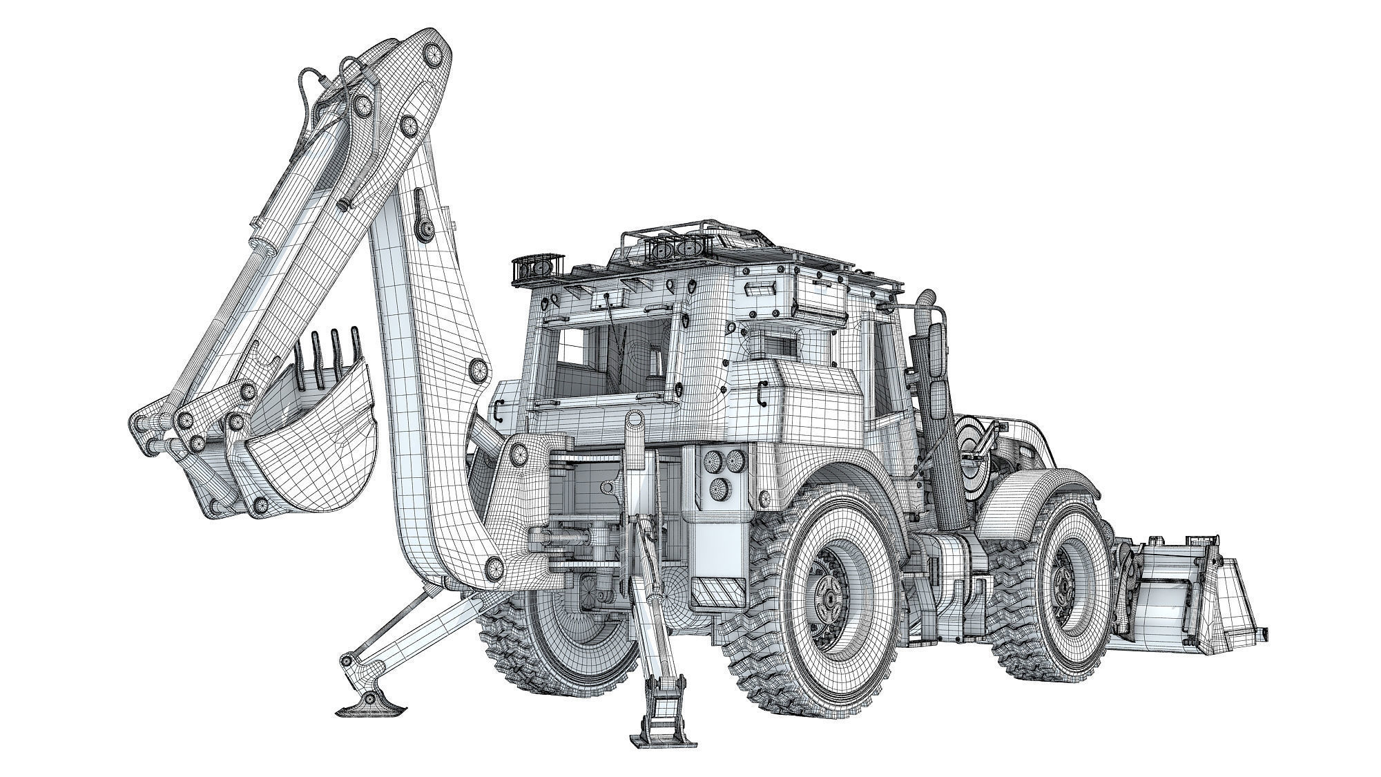 Military Excavator 3D model_22