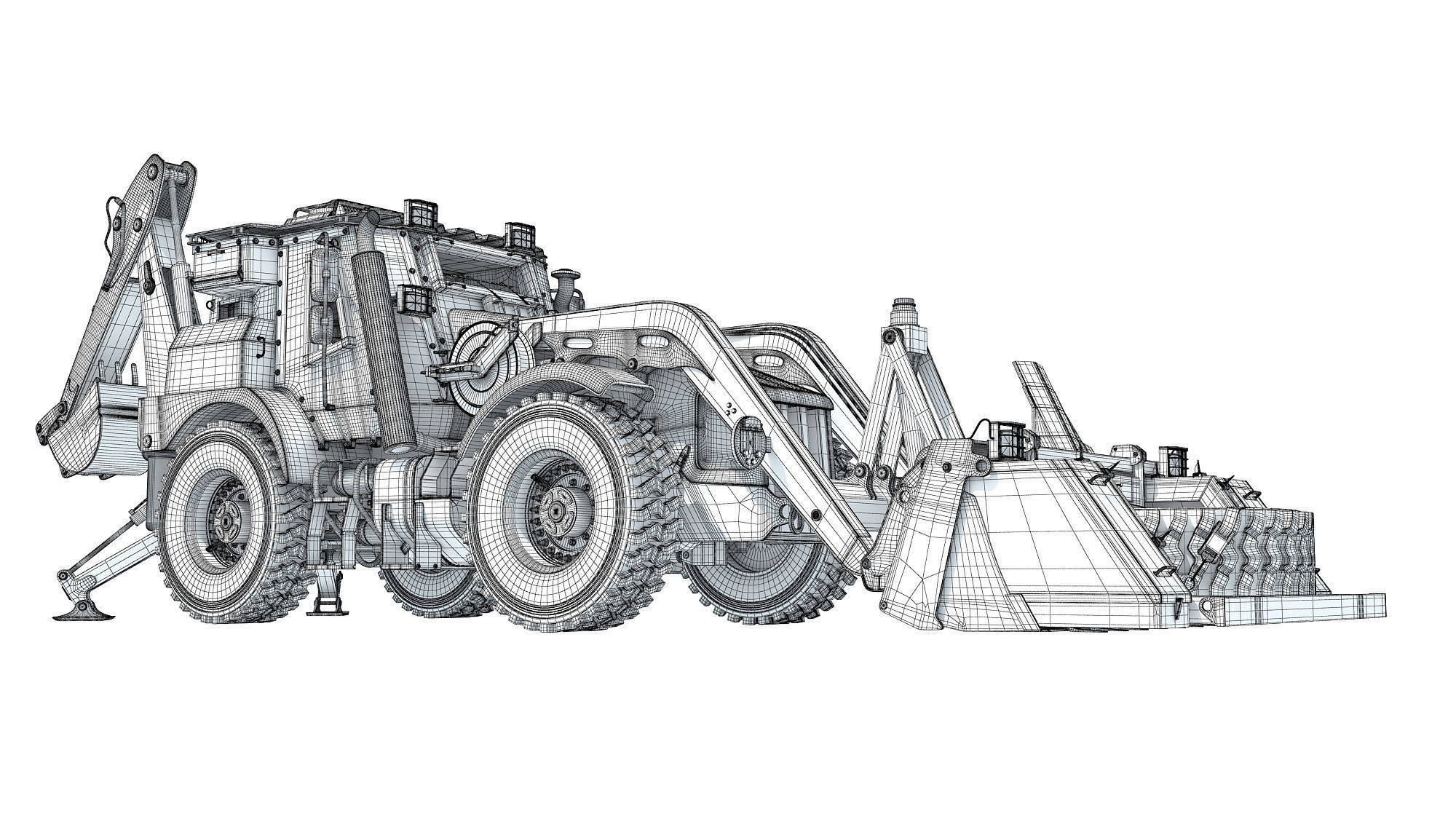 Military Excavator 3D model_23