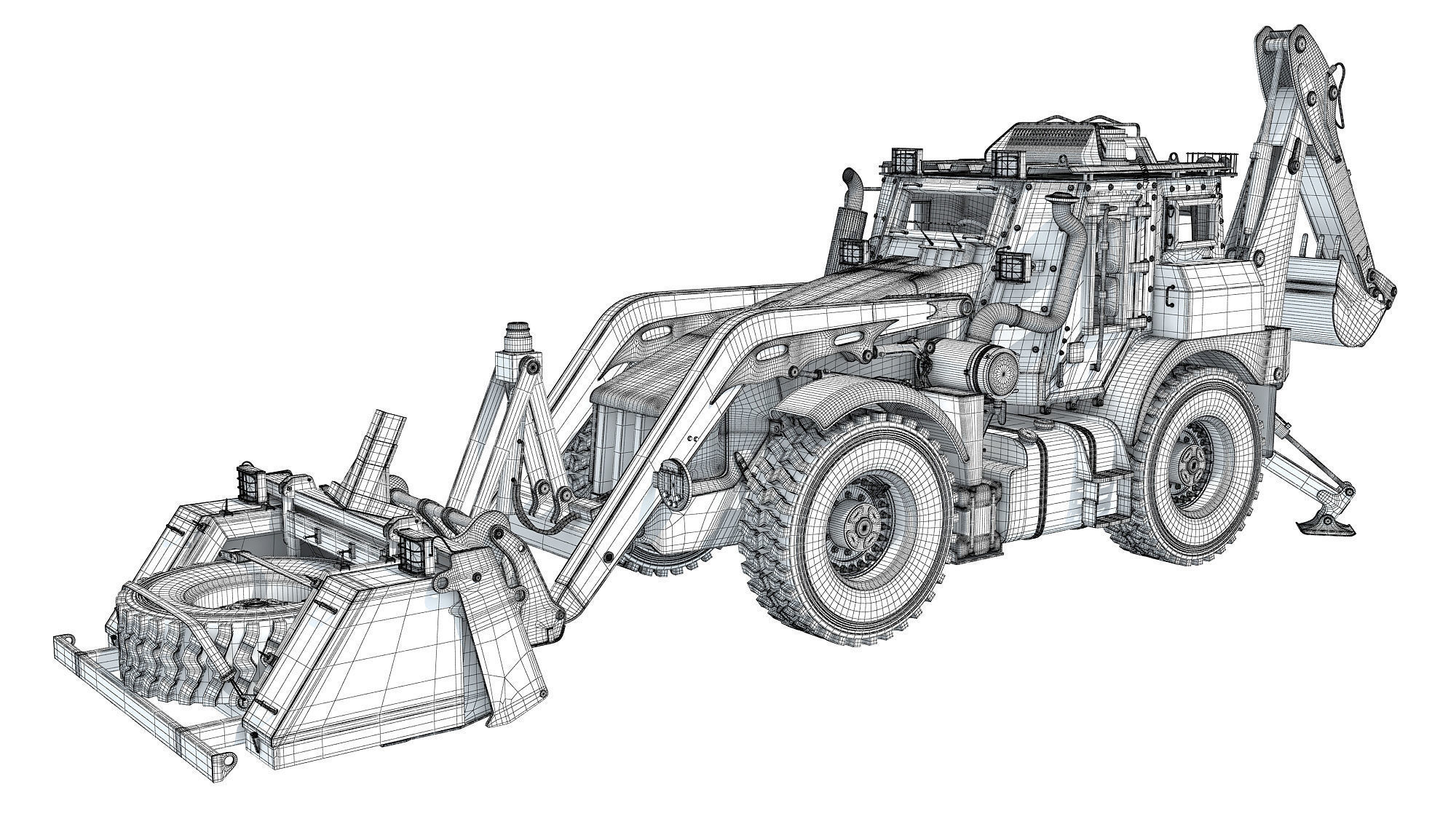 Military Excavator 3D model_20