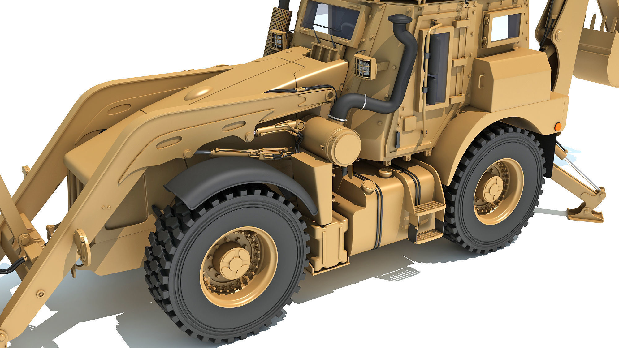 Military Excavator 3D model_16