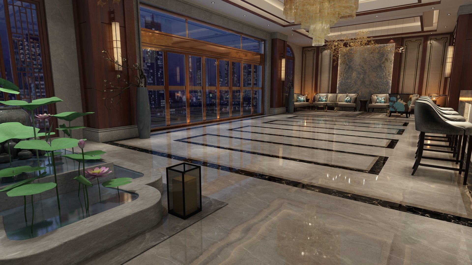The Hotel Lobby 6 3D model_4