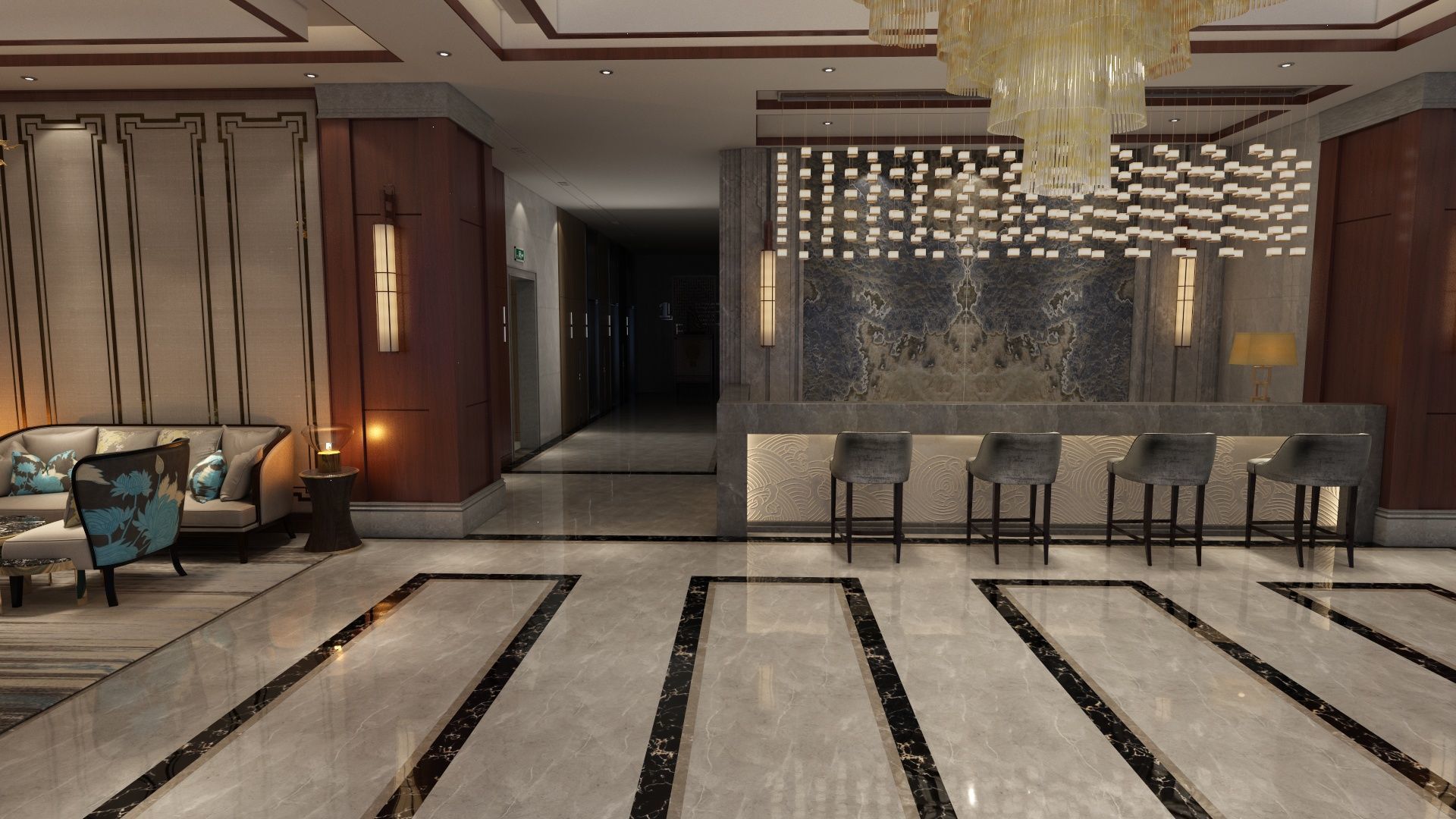 The Hotel Lobby 6 3D model_5