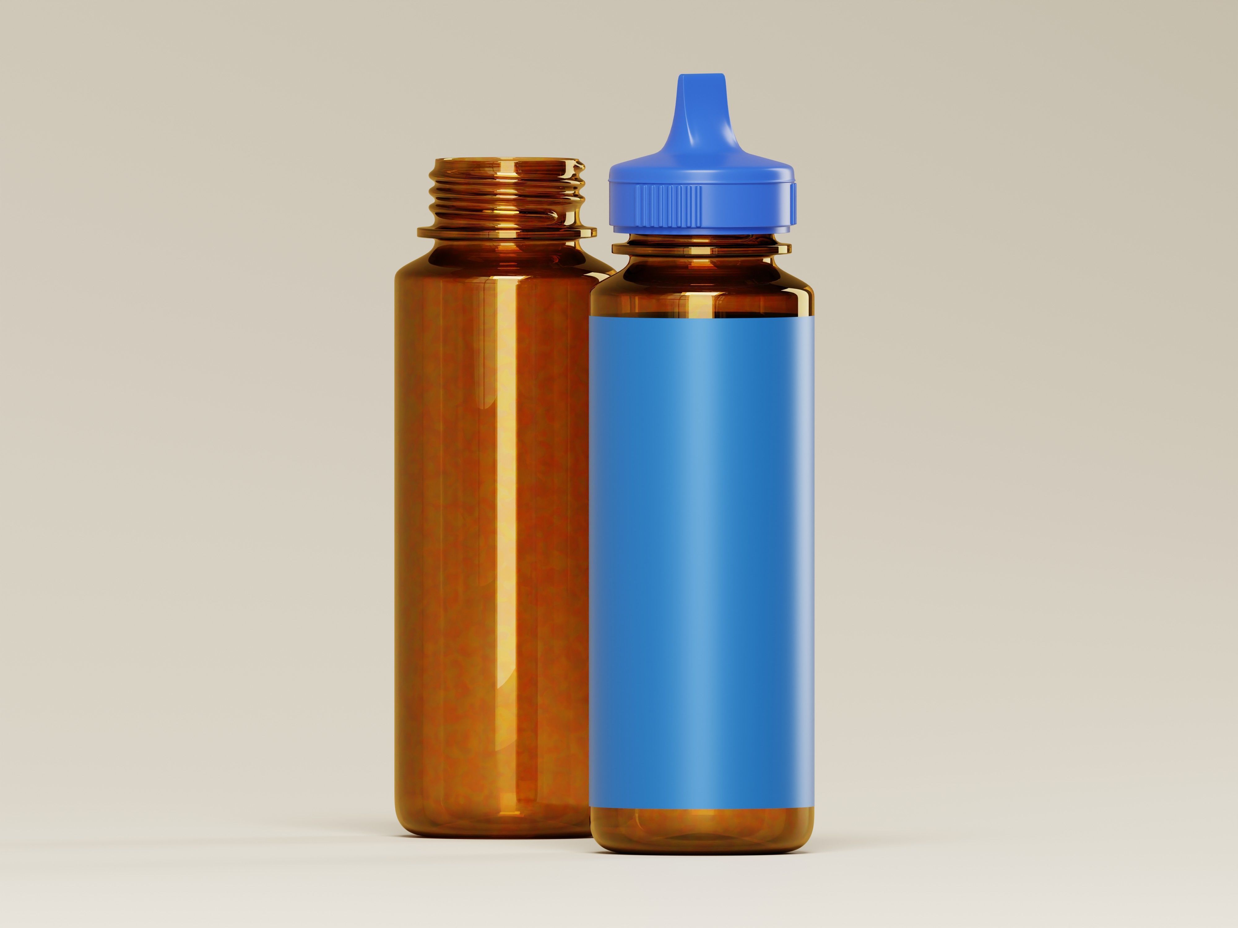 Amber Liquid Product Bottle 3D Model Low-poly 3D model_5