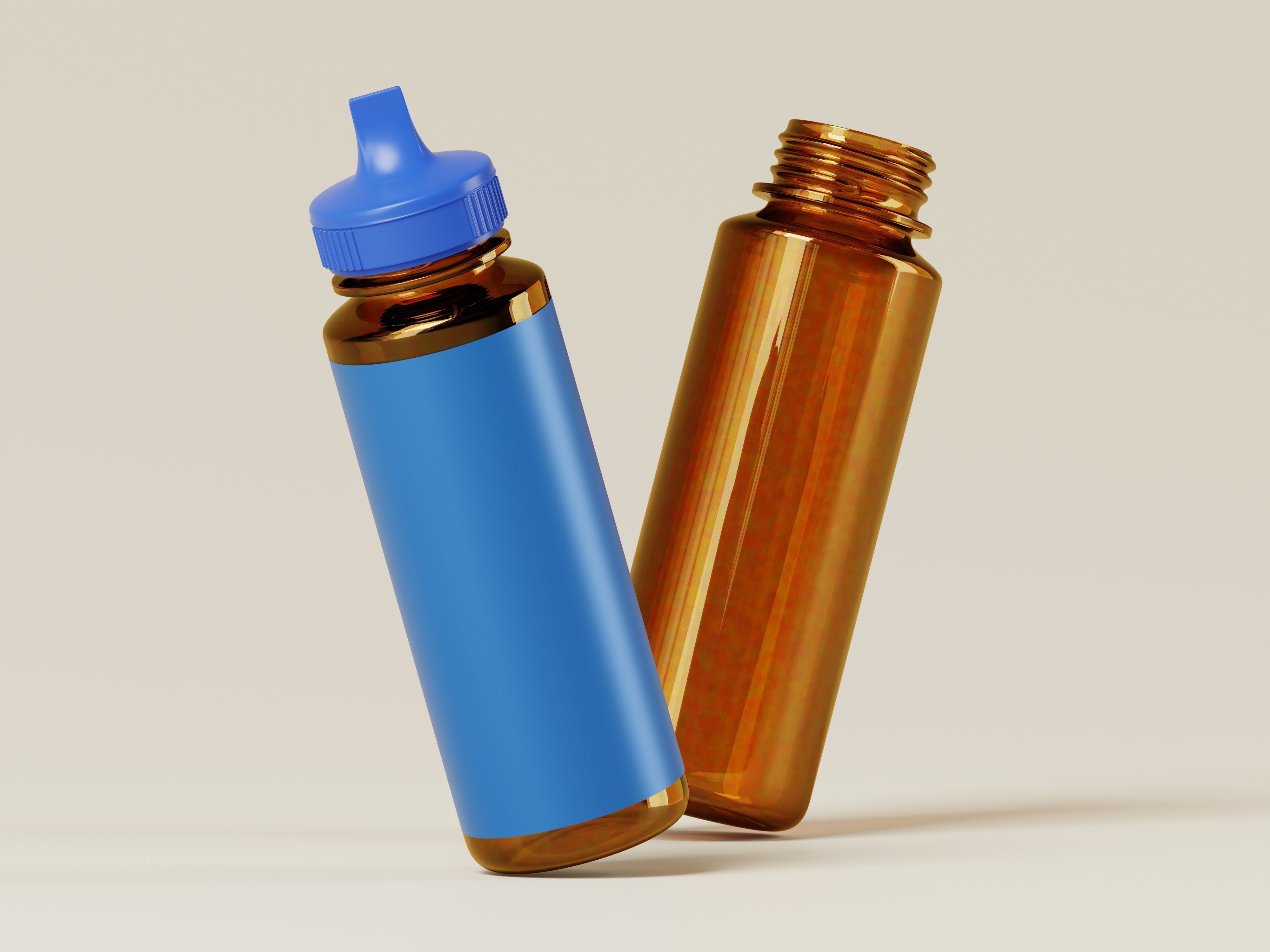 Amber Liquid Product Bottle 3D Model Low-poly 3D model_8