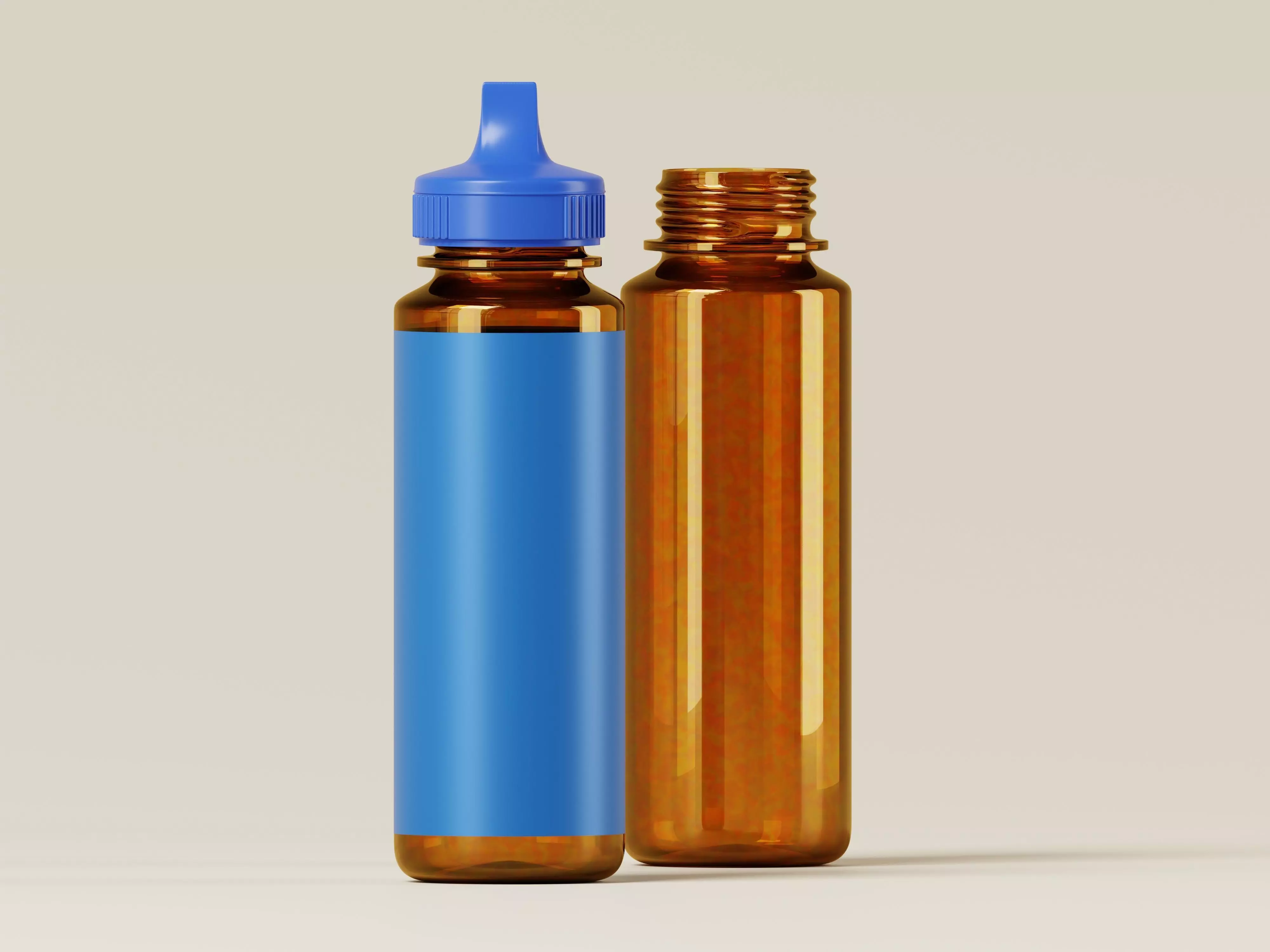 Amber Liquid Product Bottle 3D Model Low-poly 3D model_0
