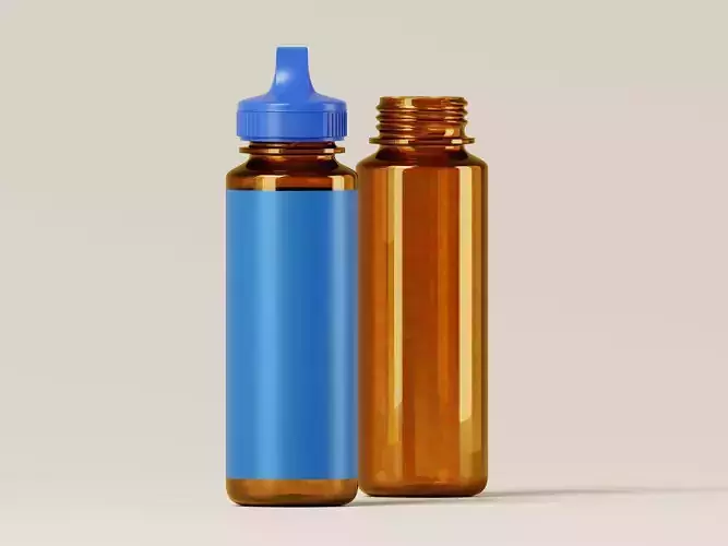 Amber Liquid Product Bottle 3D Model