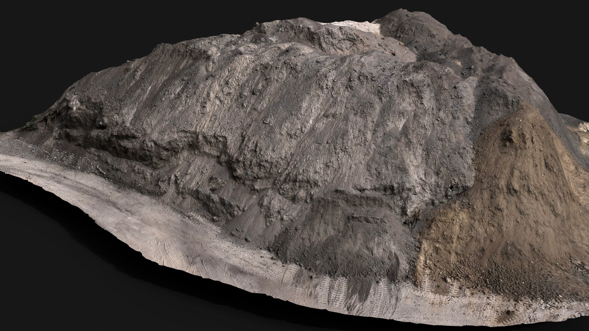 construction-site terrain sand pile dirt photogrammetry Low-poly 3D model_2