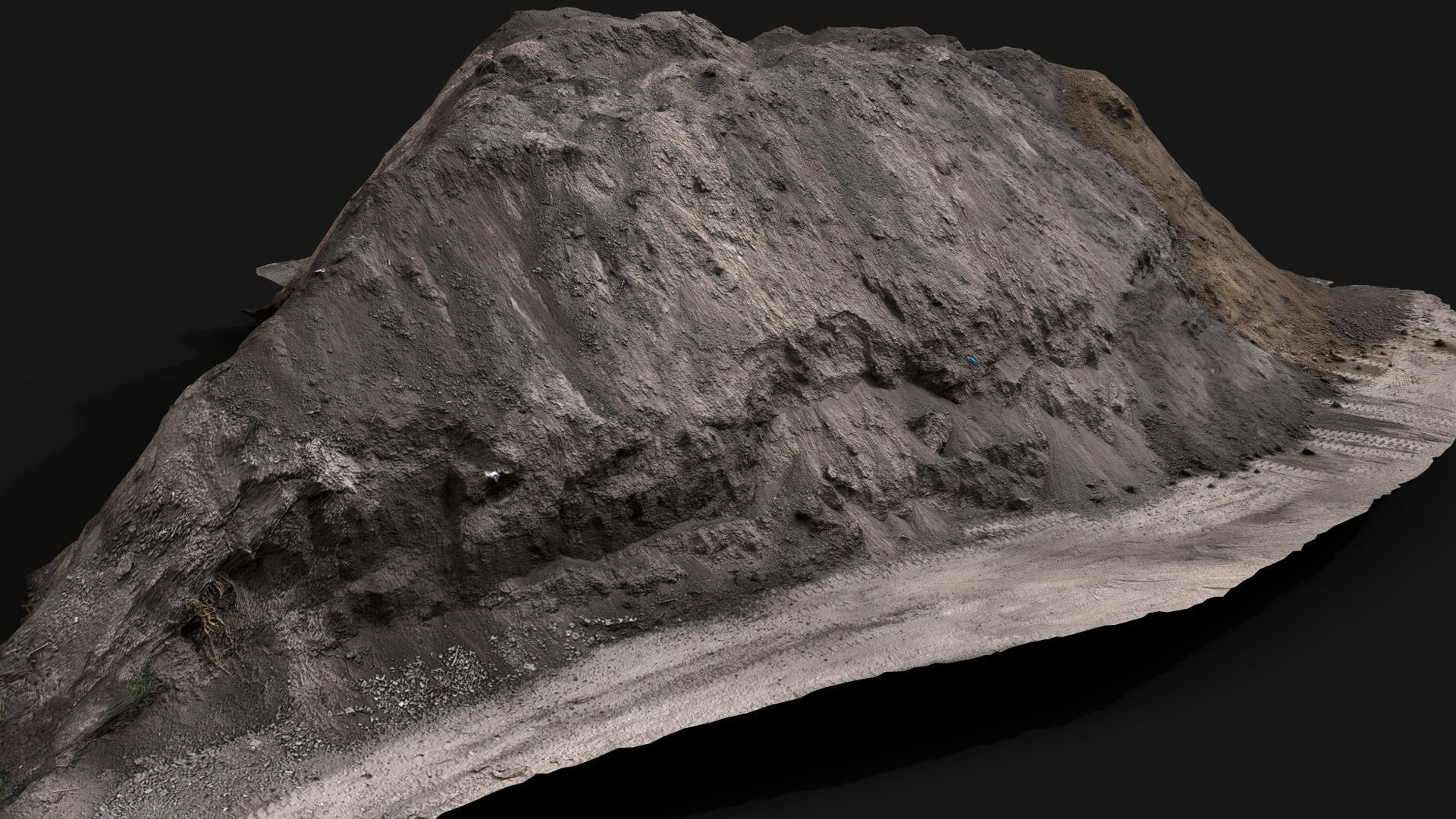 construction-site terrain sand pile dirt photogrammetry Low-poly 3D model_1