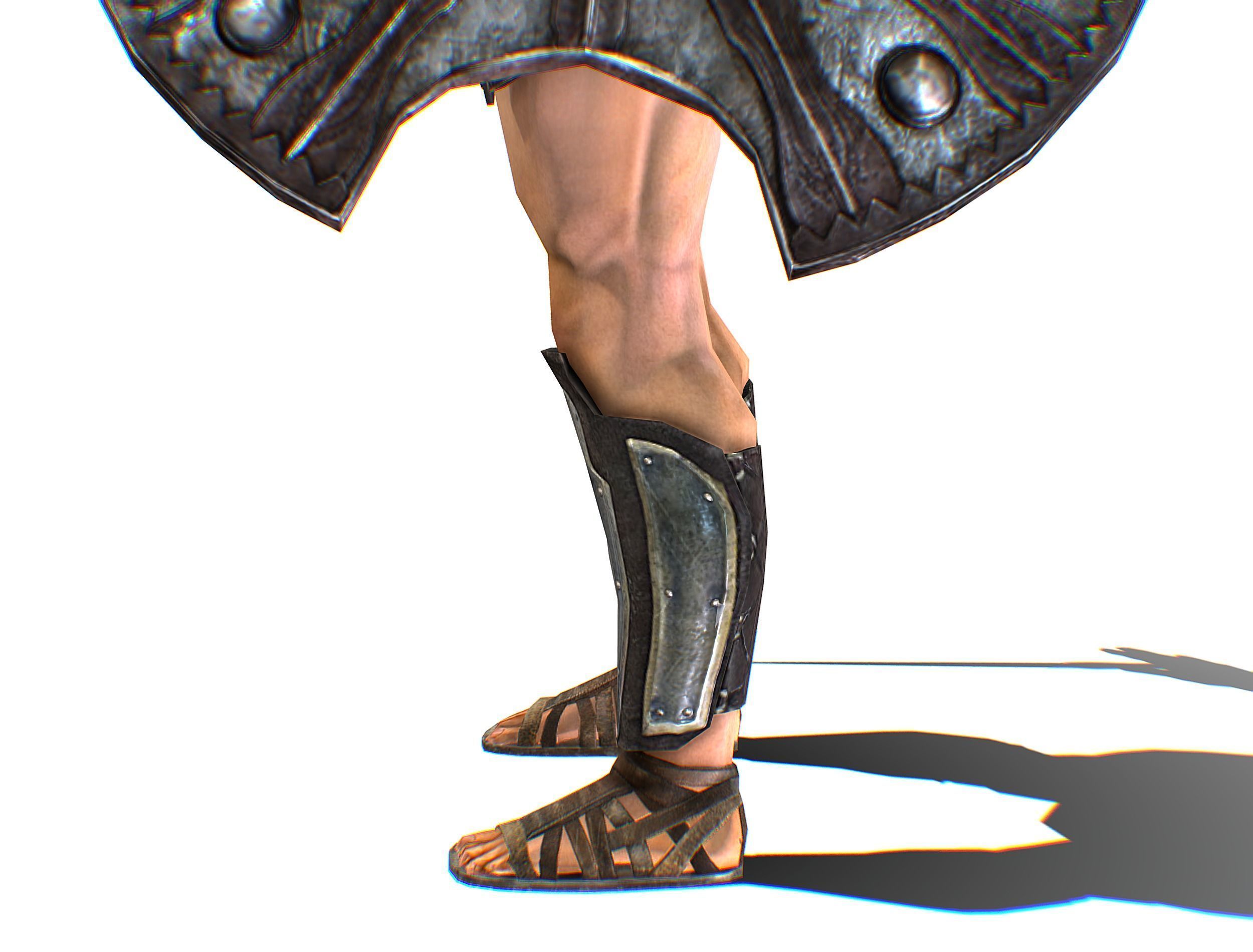 Riged Skined Greek Ancient Warrior Armor Helmet Low-poly 3D model_24