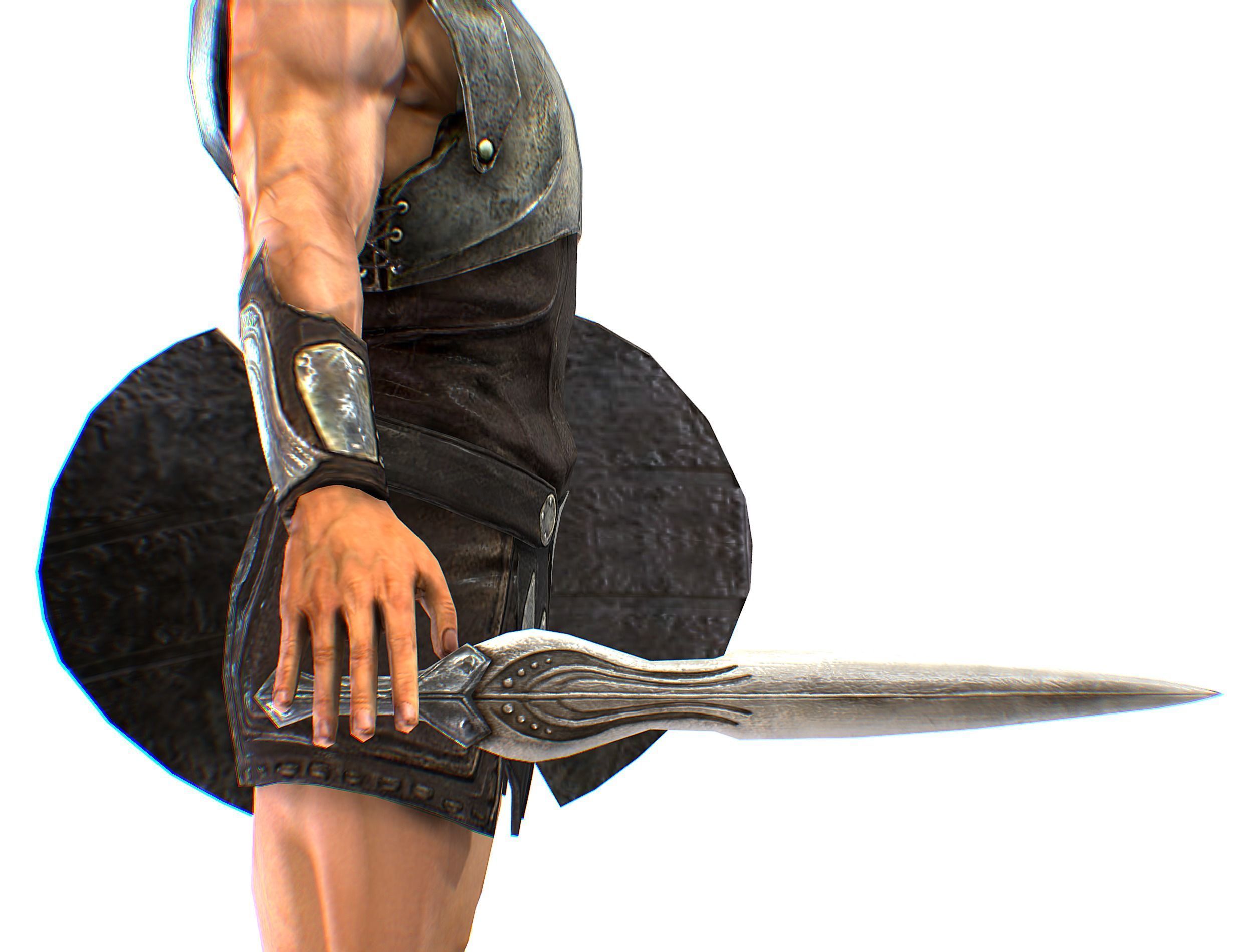 Riged Skined Greek Ancient Warrior Armor Helmet Low-poly 3D model_20