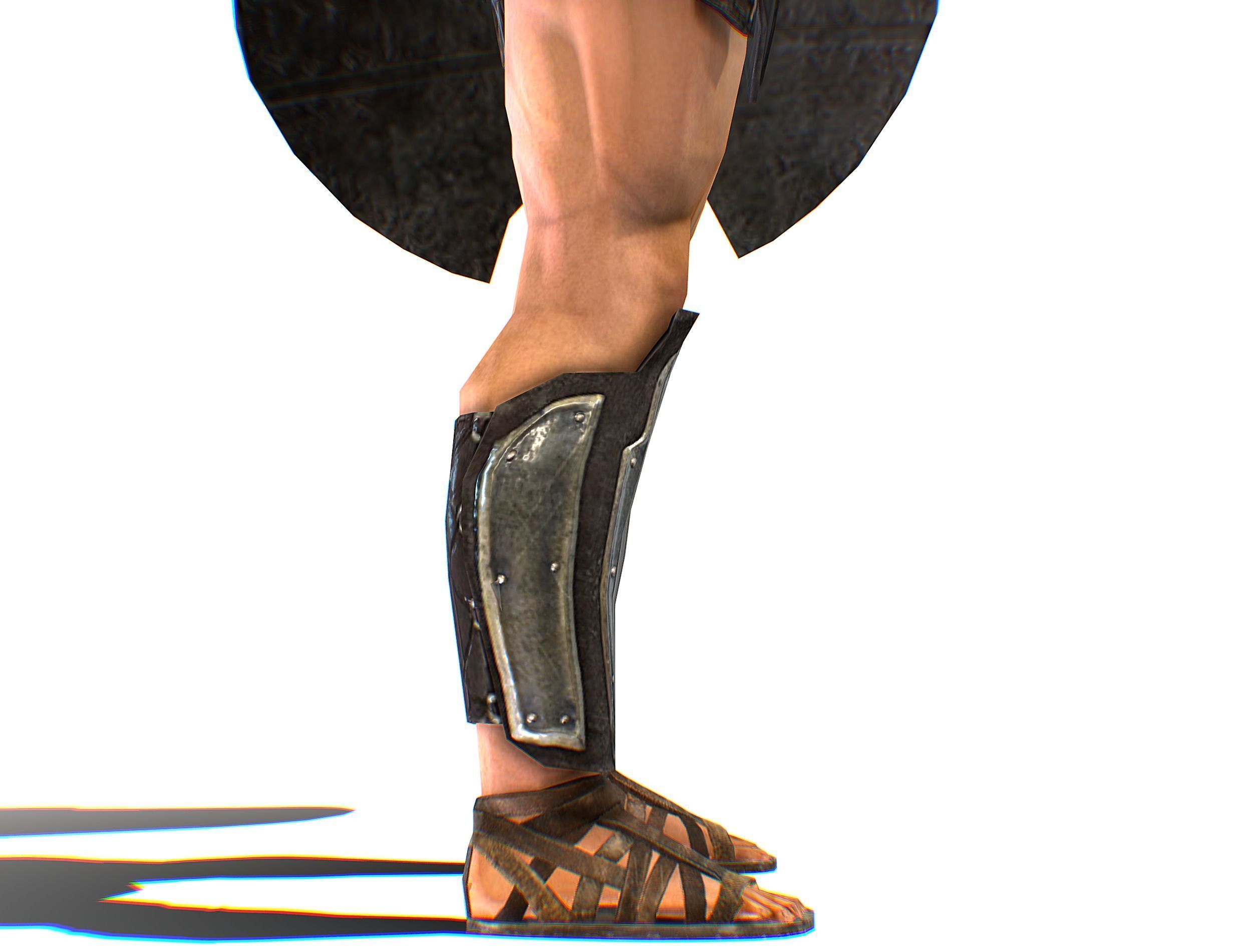 Riged Skined Greek Ancient Warrior Armor Helmet Low-poly 3D model_21